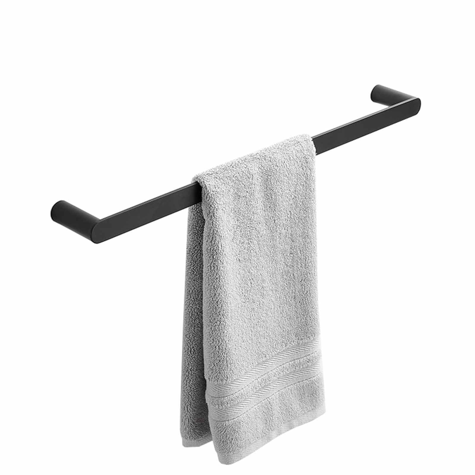 Barre porte-serviettes noire 40cm sans perçage pour organisateur de douche