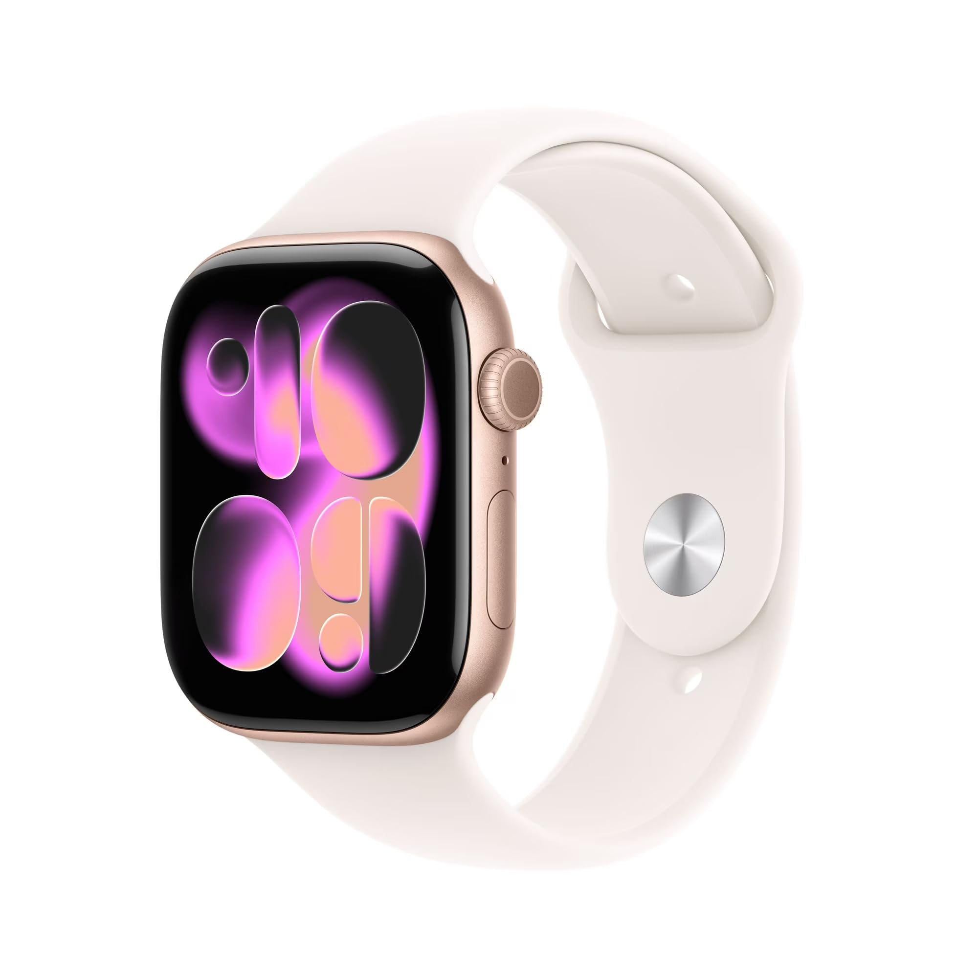 Apple Watch Series 11 [GPS + Cellular 42mm] Smartwatch with Rose Gold Aluminum Case w Light Blush Sport Band - S/M (Renewed Premium)