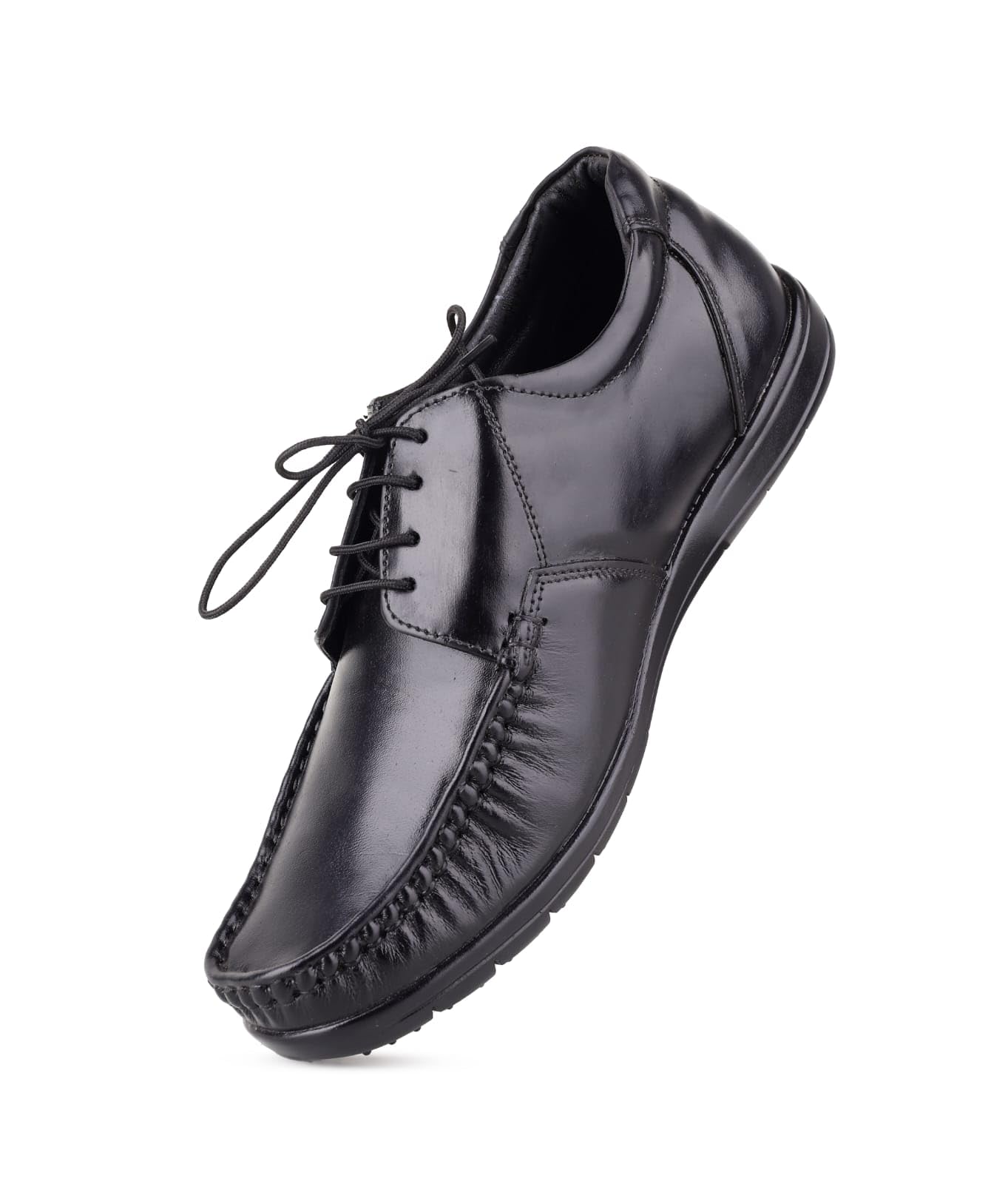 Men's Genuine Leather Formal Oxford Shoes A1A1, Black, Anti-Skid Rubber Sole, Cushioned Insole, Square Toe Design Wide Fit Comfort, Business Casual, Office Wear Shoes | Perfect for Office Wear & Formal Dress.