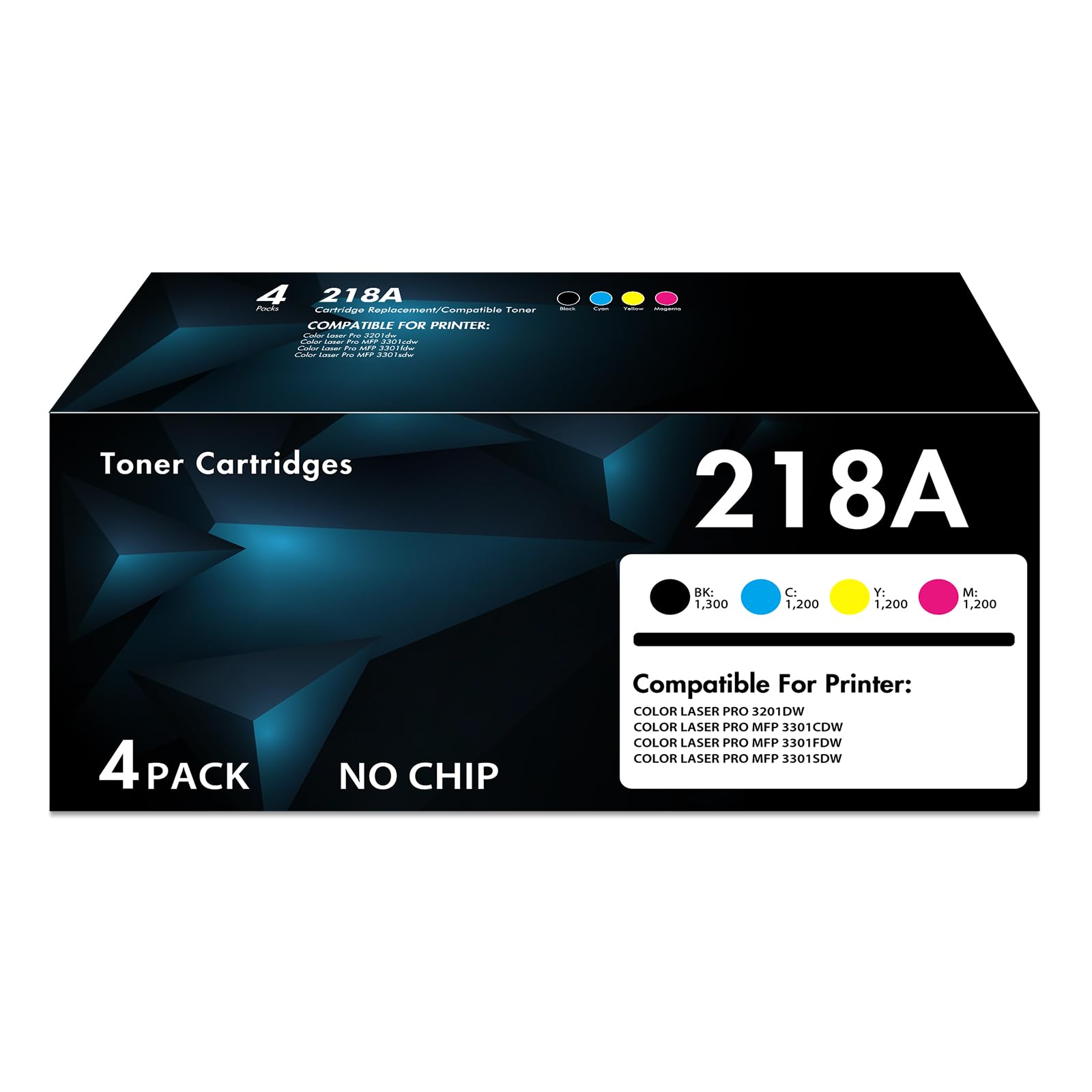 218A Toner Cartridges 4 Pack| Compatible for HP 218A 3301fdw Toner 218X Ink Cartridges Works with Color Laser Pro 3301sdw 3301cdw MFP 3301 3301fdw