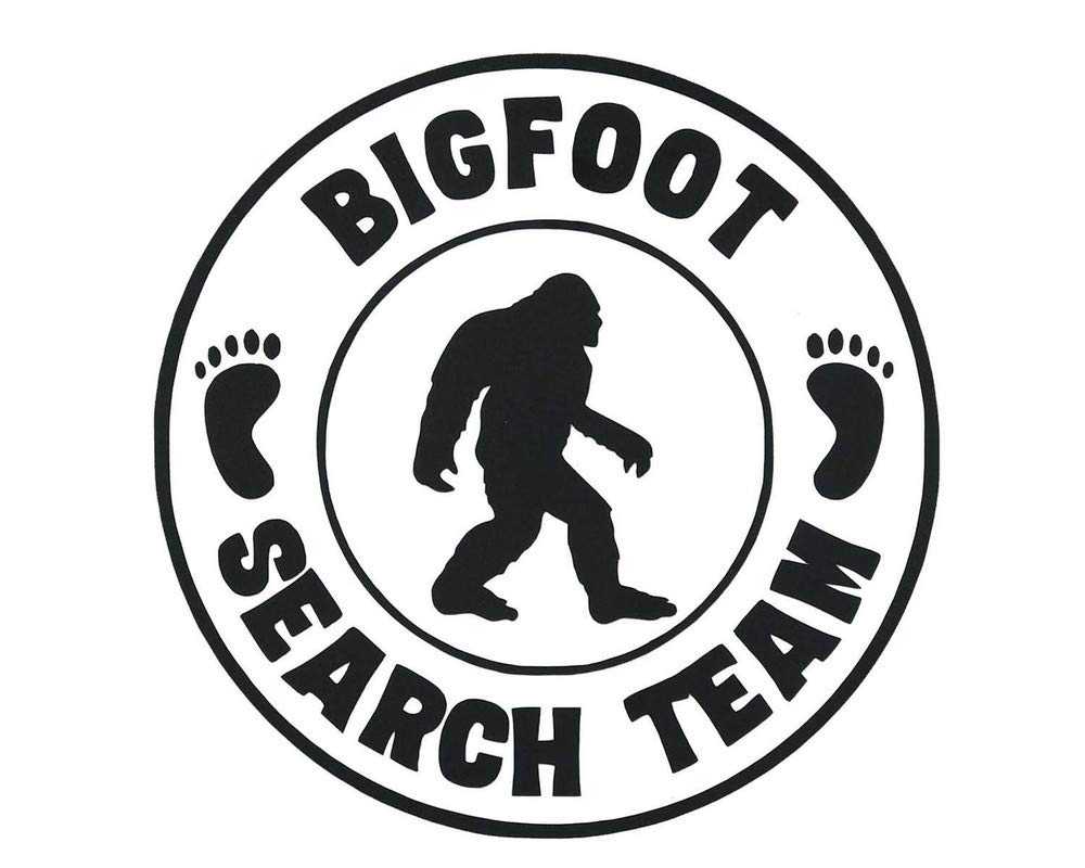 Bigfoot Search Team Funny Decal Vinyl Sticker|Cars Trucks Vans Walls Laptop| Black|5.5 x 5.5 in|DUC551
