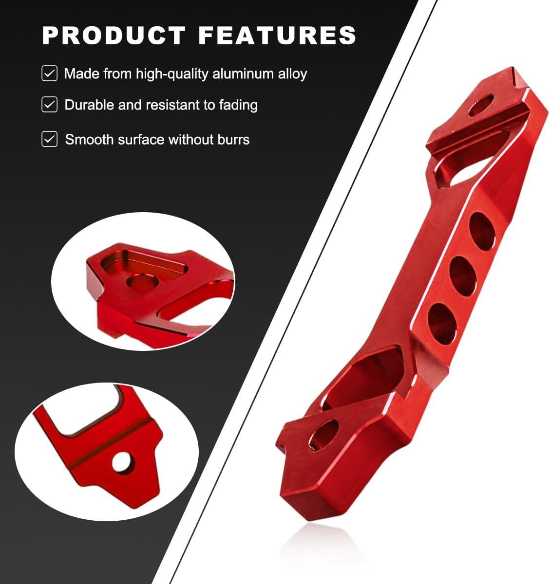 Battery Hold Down Set, Aluminum Battery Holder Kit with 2 J Bolts & 4 Nuts & 4 Spacers, Universal Battery Tie Down Mount Bracket Lock for Sedans SUVs RVs, Car Accessories (Red)