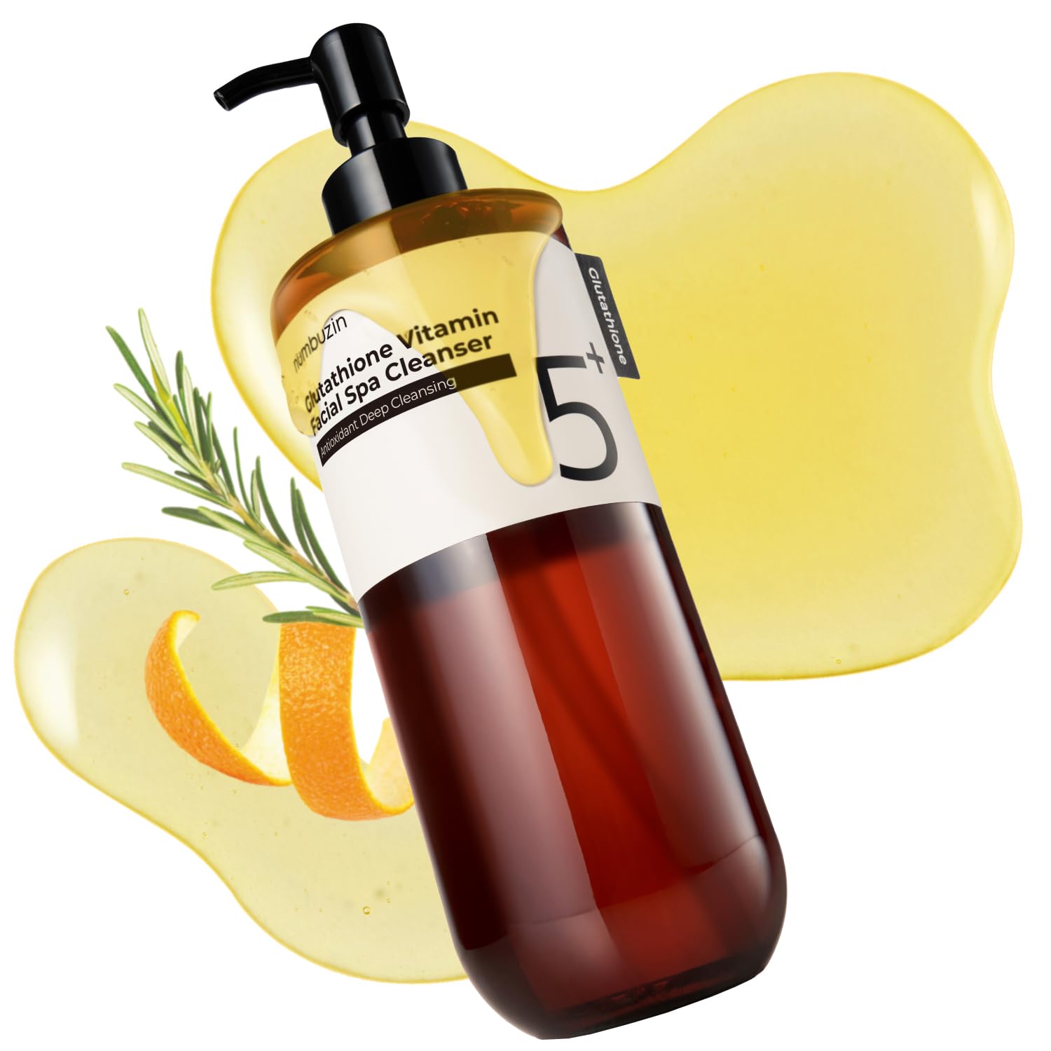 numbuzin No.5 Cleansing Oil | Glutathione Vitamin Facial Spa Cleanser | Makeup Removing Facial Cleanser | Glutathione, Vitamin C, Niacinamide | Aromatherapy, Dullness, Uneven Skin Tone | 6.76 fl oz