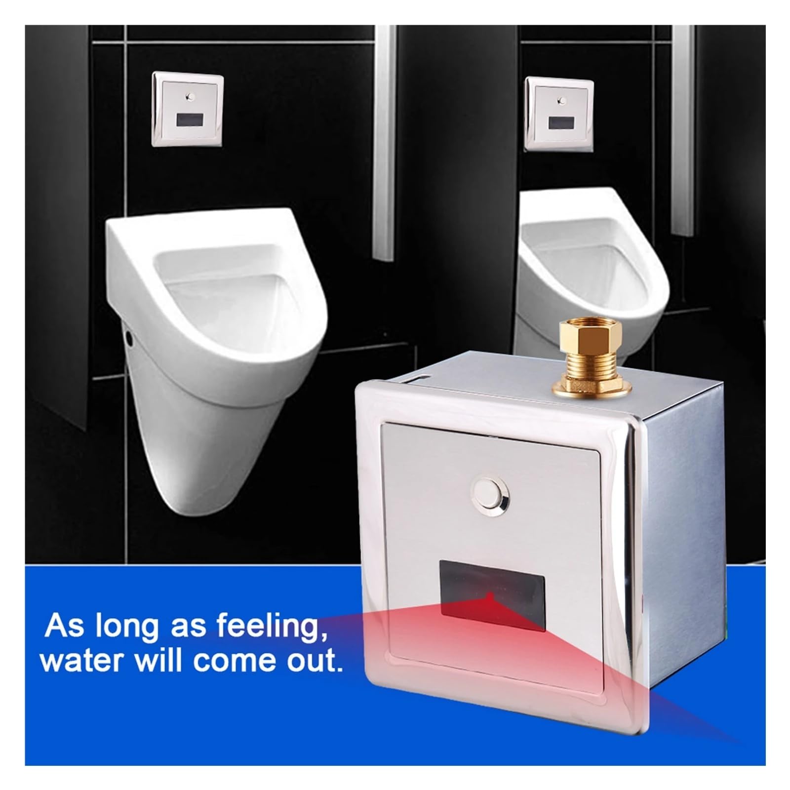 Fluxómetro manual para inodoro Válvula De Descarga Automática For Urinario Con Sensor Pared, Fácil Instalar