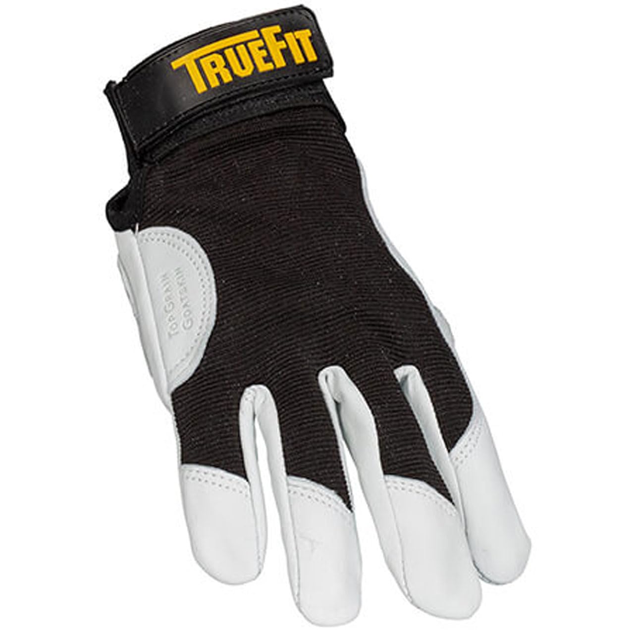 John Tillman and Co Medium Black and White TrueFit Goatskin and Spandex Full Finger Mechanics Gloves with ElasticHook and Loop Cuff