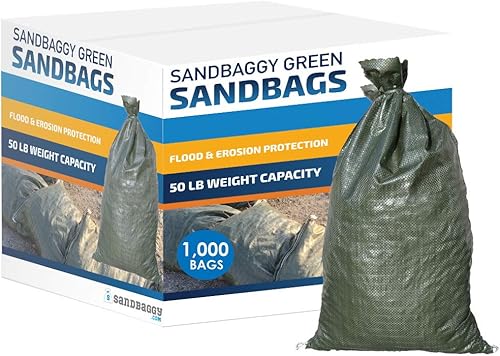 Miniatura 14 de Sandbaggy - Bolsas de arena vacías resistentes para inundaciones (14 x 26 pulgadas) - Bolsas de arena de polietileno - Barrera contra inundaciones