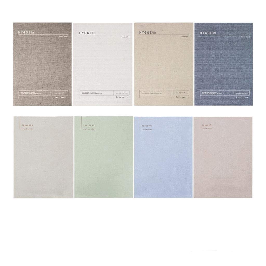 Cuadernos de diario 8Pack Diario cubierta cuaderno rayado Cuadernos for viajeros, estudiantes, B5 Tamaño, 7.0"X9.8", 60Sheets / 120Pages, for viajeros, estudiantes papel grueso premium