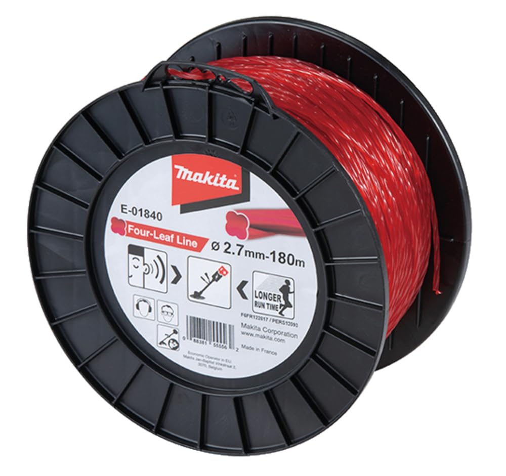 Makita E-01840 Desbrozadora alambre hoja trébol roja Cortadora hilo 2,7 mm 180 m