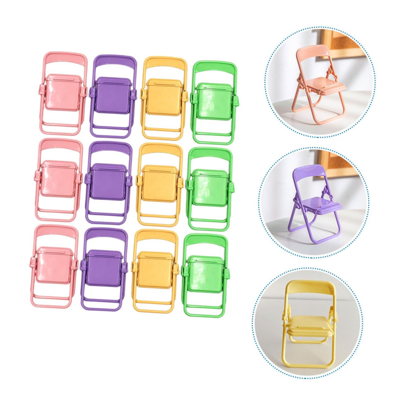 Luxshiny 5 Set Porta Cellulare Portacellulare Assistenza Telefonica Scena Supporto Telefono Scrivania Supporto Per Telefono Mini Sedia Supporto Telefonico Portatile Plastica 12 Pezzi*5