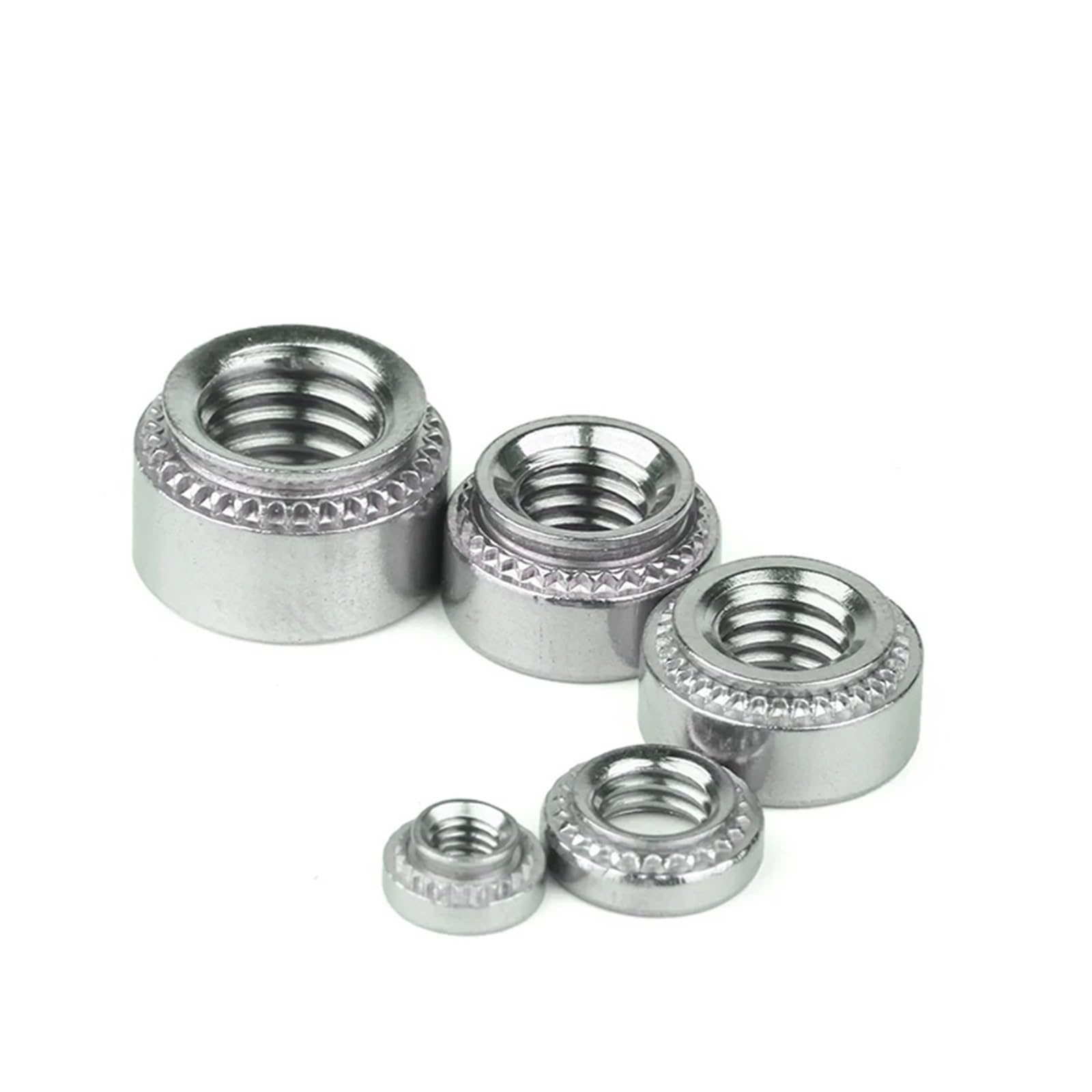 304 Edelstahl Selbstklemmmuttern Sortiment Kit M2 M2,5 M3 M4 M5 M6 M8 M10 M12 Größen 70 Stück PEM Mutter Set