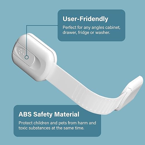 Miniatura 7 de Cerraduras de seguridad para niños, paquete de 6 pestillos a prueba de bebés, cerraduras de seguridad para cajones de gabinete, multifunción, cintas