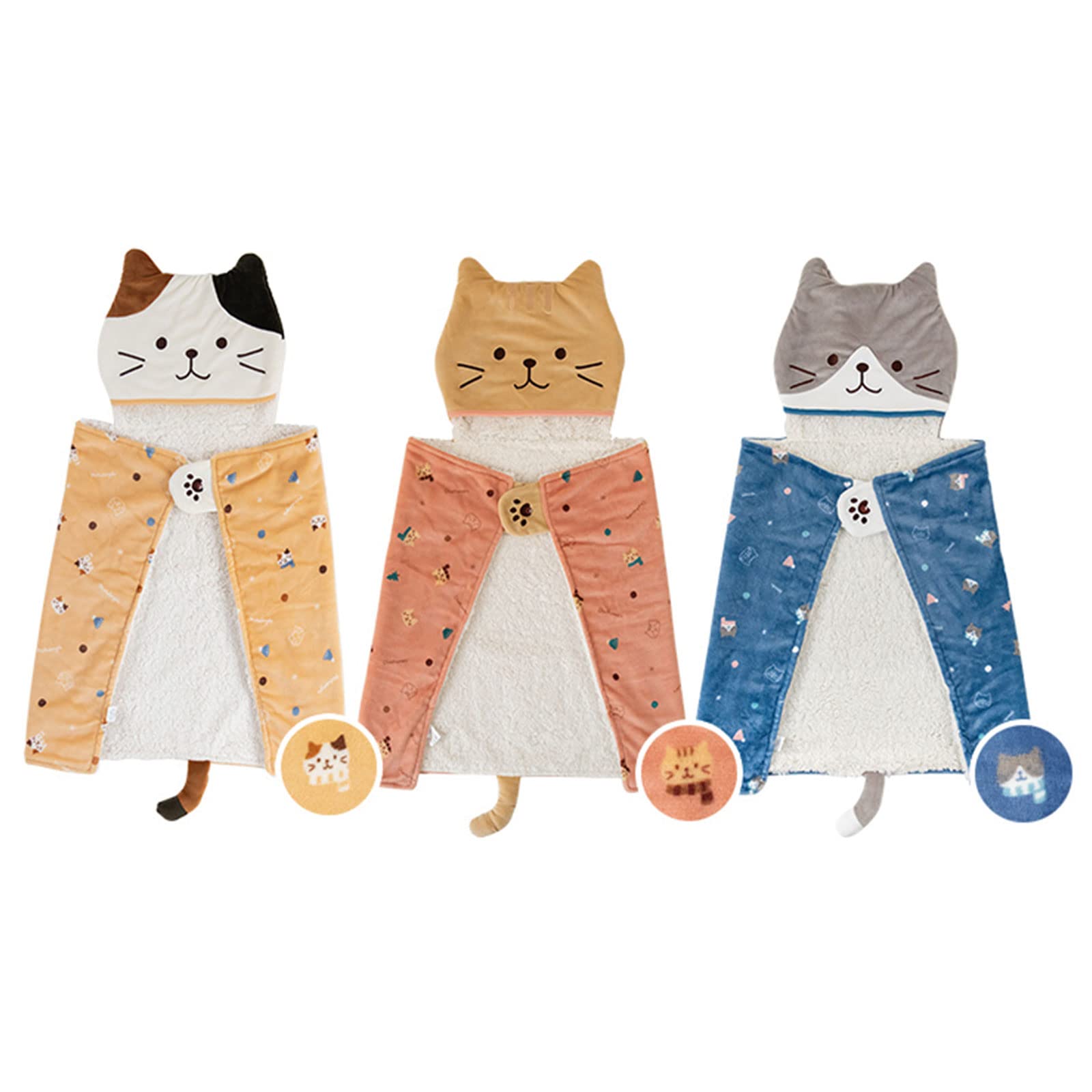 Nengge Cat Wearable Hooded Blanket For Adults Super Soft Sherpa