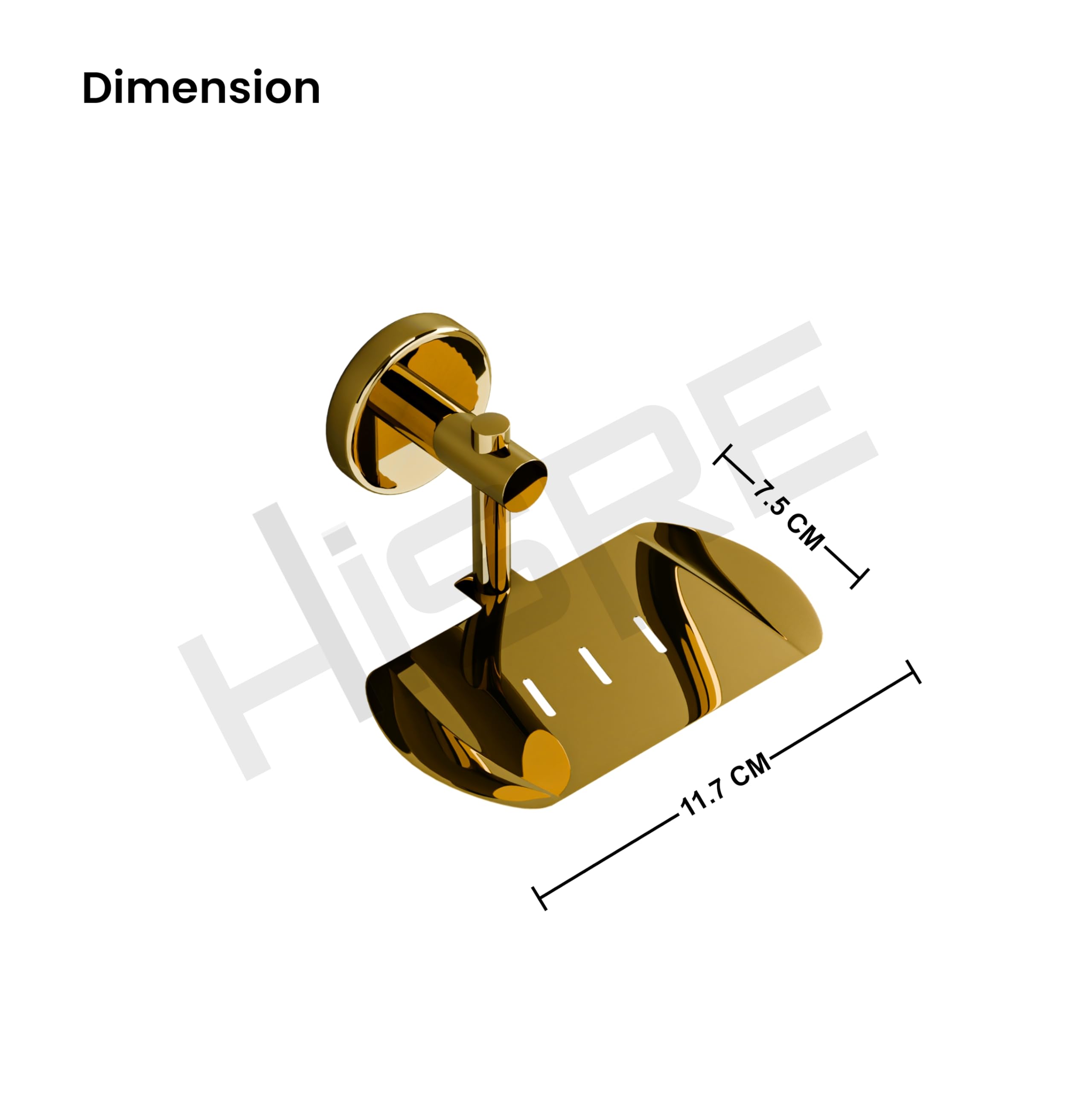 HISRE Luxury Gold Finish Wall Mounted Soap Dish | Stainless Steel Bathroom Soap Holder | Rustproof Soap Tray for Home, Hotel & Office, photo 3 of 5