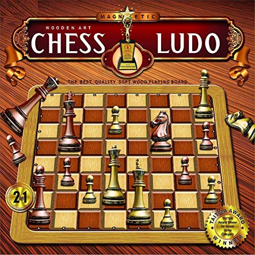 Image of 12 Inch Magnetic Wooden Chess Board Made With Indian Rosewood With Chess Set And 2 Extra Queens. Cup Board Style Folding Games (Ludo And Chees), All Age, Brown