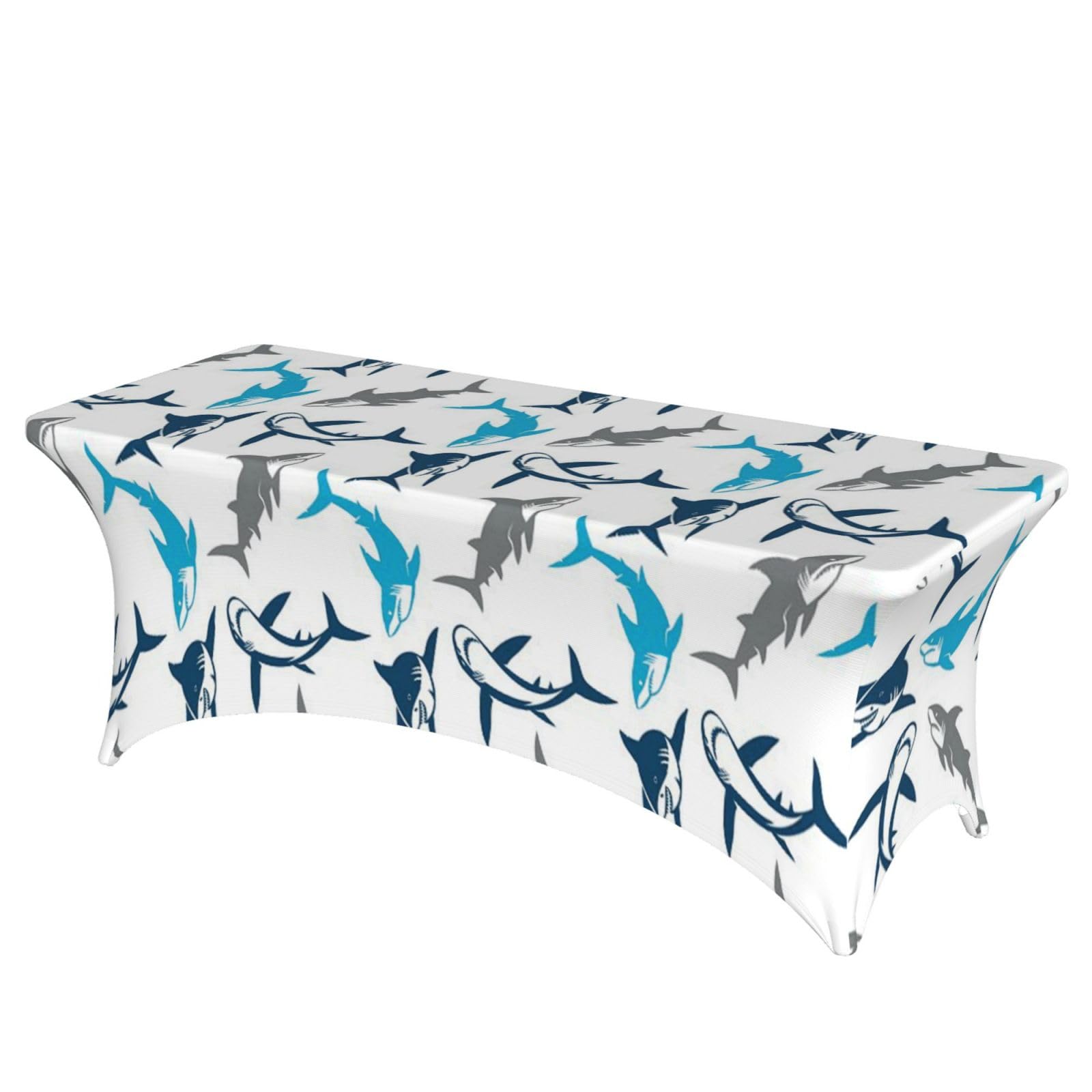 ERCgad Sharks Print Rectangular Tablecloth Dining Banquet Party Events Home Celebration Table Cover