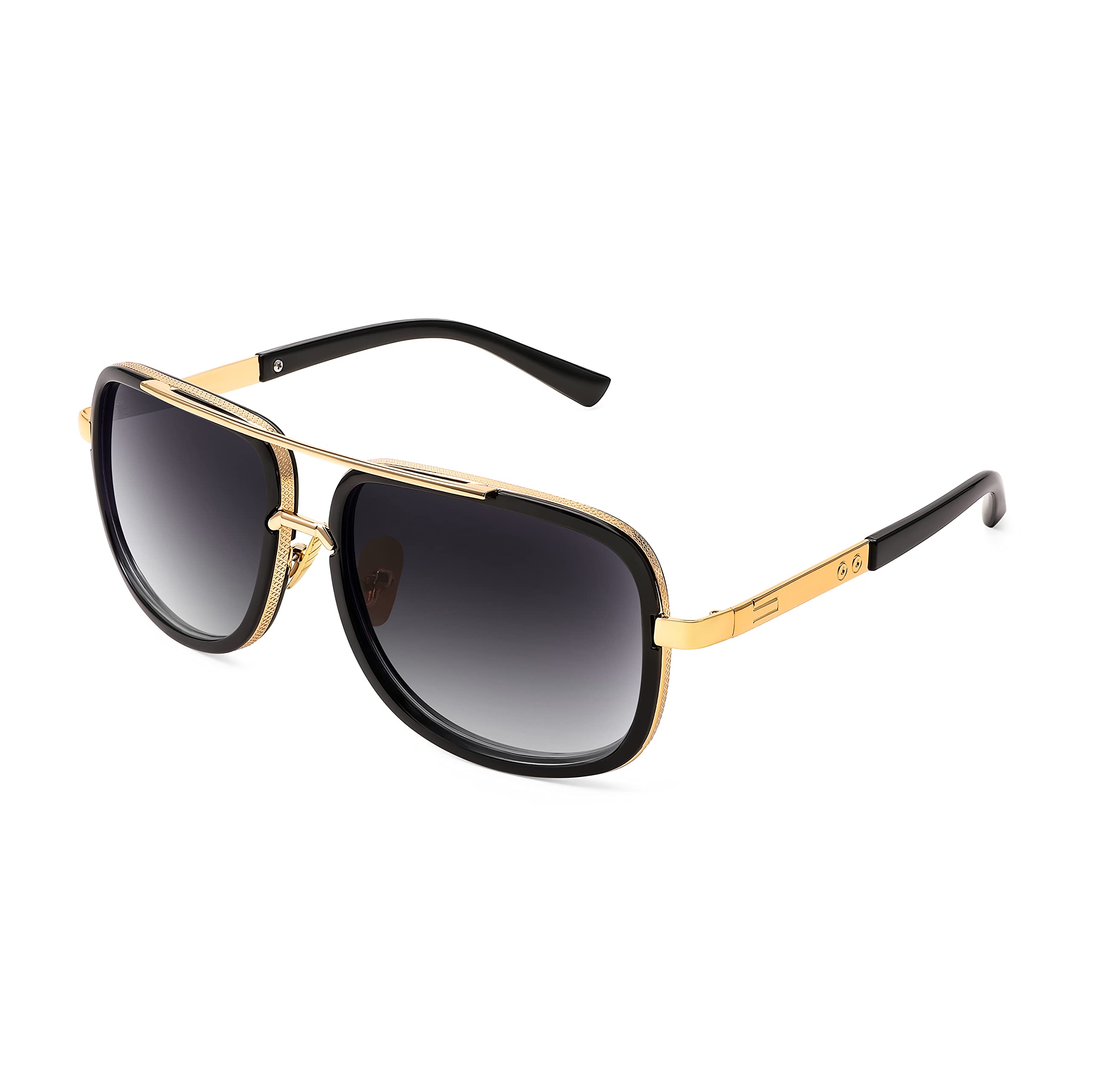 FEISEDYRetro Trendy Aviator Sunglasses Women Men Classic Vintage Square Sunglasses 70s Large Metal Shades B2321