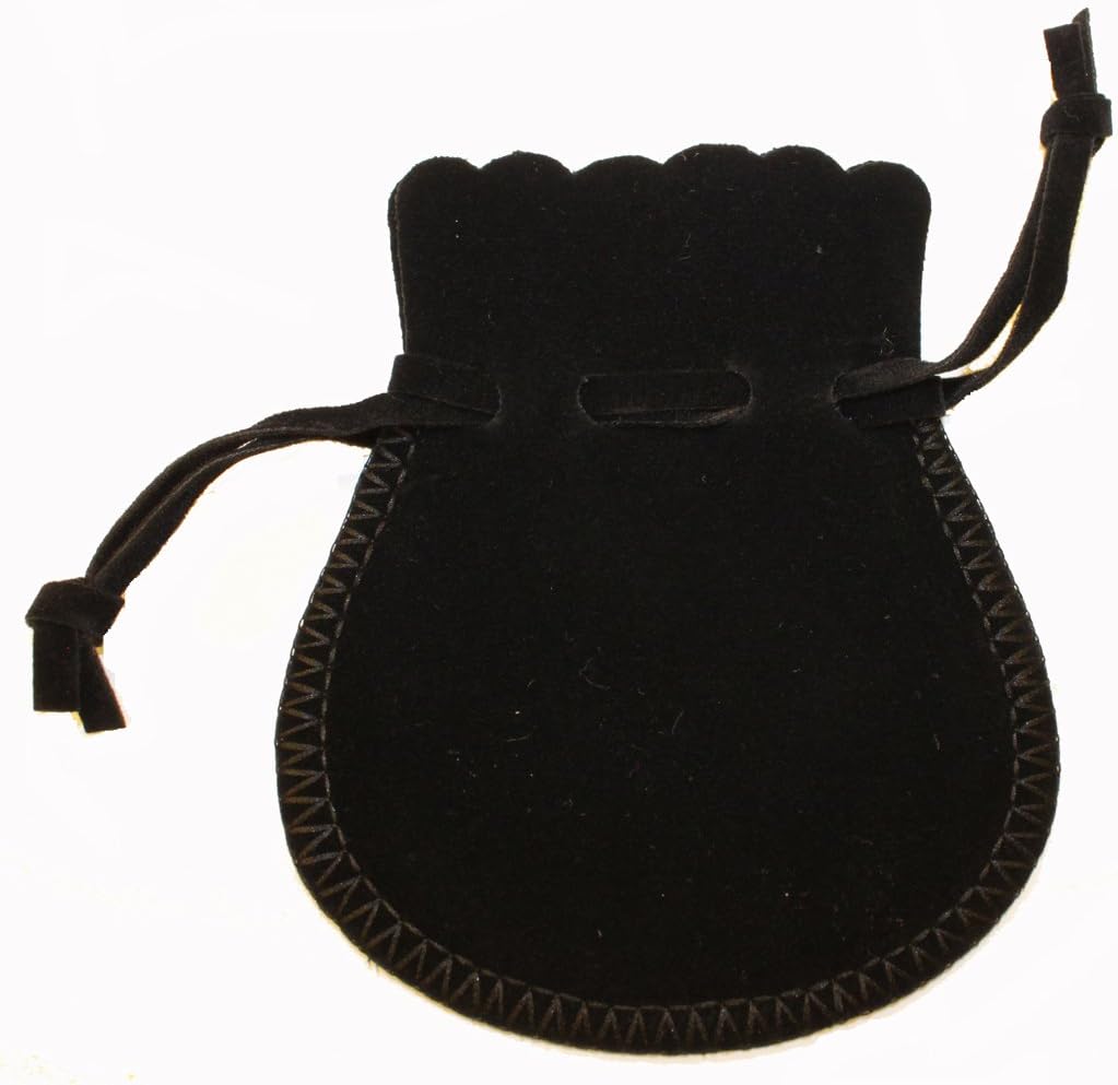 Black velvet jewellery pouch, drawstring jewelry gift pouch, small