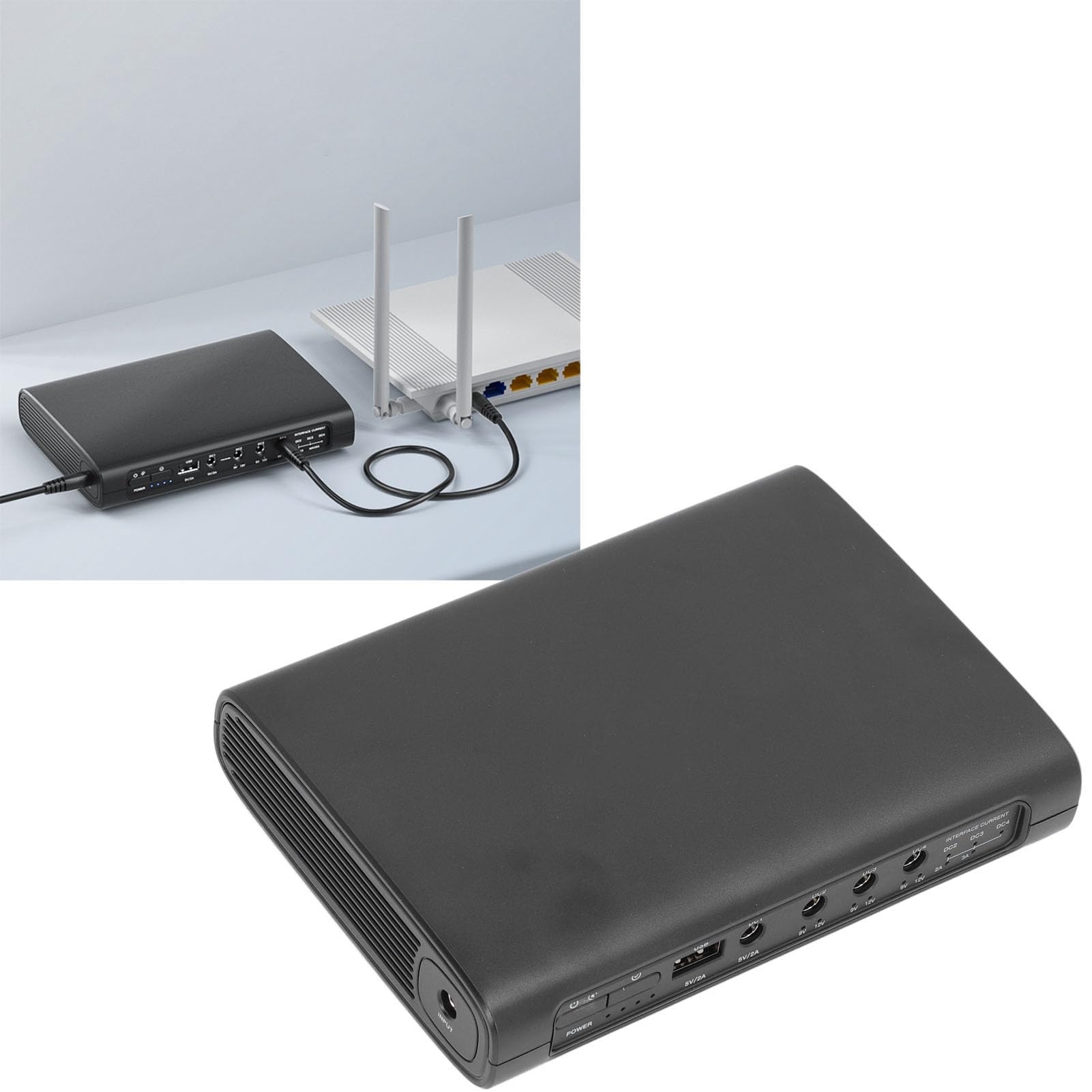 Mini UPS Zasilacz Awaryjny USB 12000 MAh 5 Gniazd Obsługuje Zasilanie do Monitorowania Domu Routera (Eujgoovup5si6hf79-12)