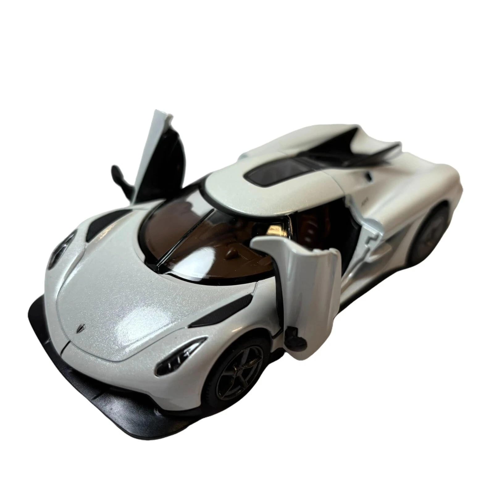 Mayatra's Kinsmart 1:36 Scale Koenigsegg Jesko Absolut Diecast Metal Toy Car (White) – Pull Back Hypercar Model with Opening Butterfly Doors for Kids & Collectors 3