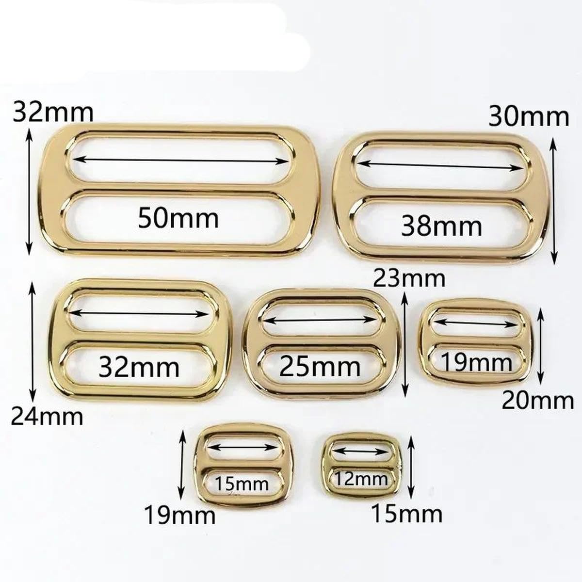 Gürtelklammern, 10 Stück 12–50 mm Taschenschnallen for Gürtel, Rucksack, Metallschieber, Tri-Glide-Einsteller, Schnalle, Gurtband, Verschluss, DIY-Nähzubehör(Gunblack,38mm)