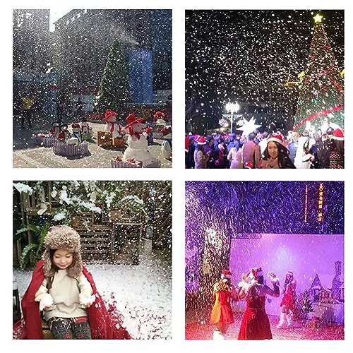 Máquina portátil de nieve artificial, máquina pulverizadora de efecto nieve de 2000 W con control remoto, cabezal oscilante de 90° y tamaño ajustable de copos, para Halloween miniatura 7