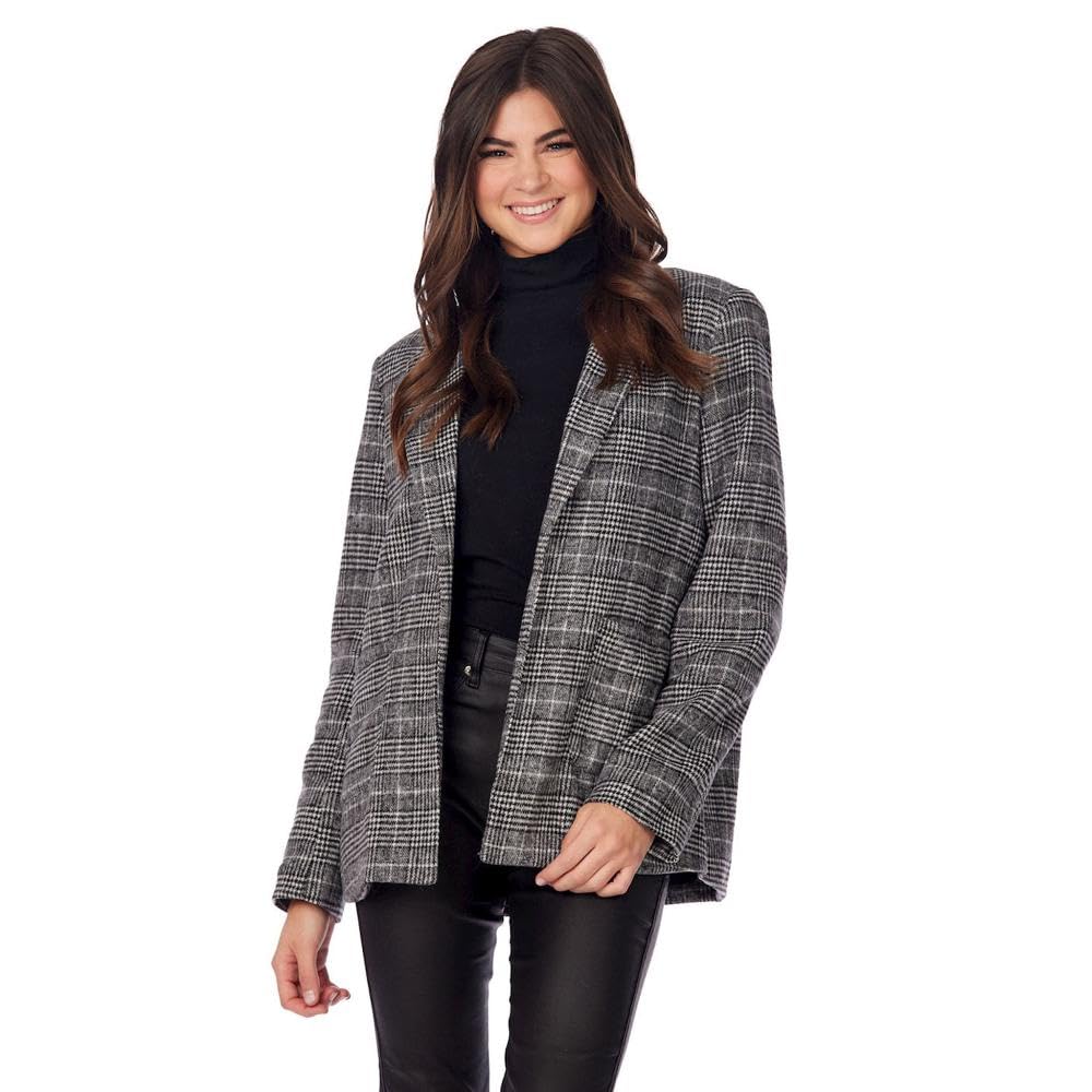 Mud Pie Womens Bynes Plaid Blazer Casual Donna