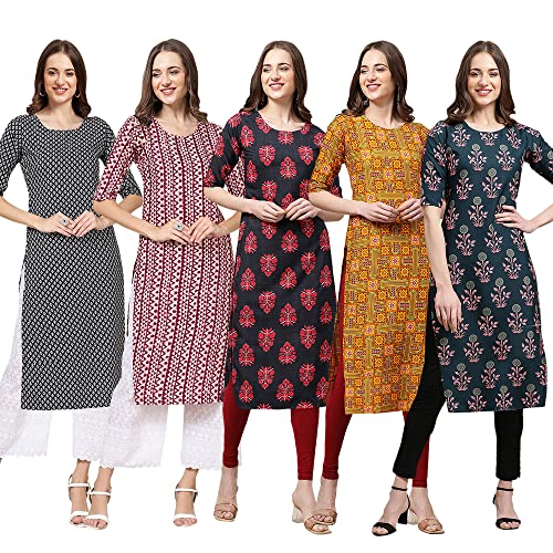 Image of Pinkmint Women's Crepe Digital Print Straight Kurta