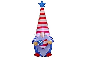 Juegoal Patriotic 4FT Blow Up Inflatable Gnome