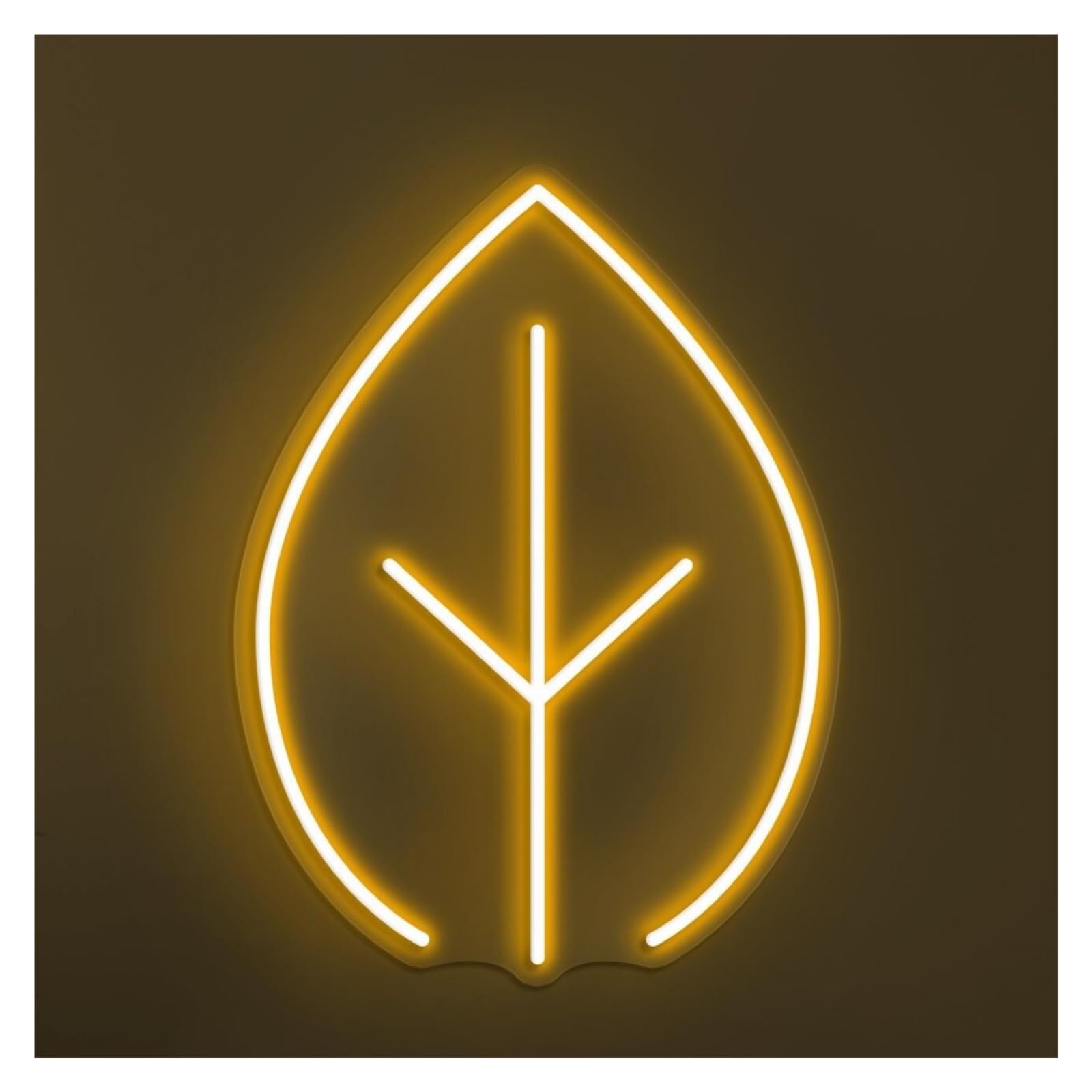Rongch Yellow Hanging Art Signs Leaf Neon Sign Handmade, Suitable For Plant Shop Decor With Brightness Adjustable 30Cm(Yellow)