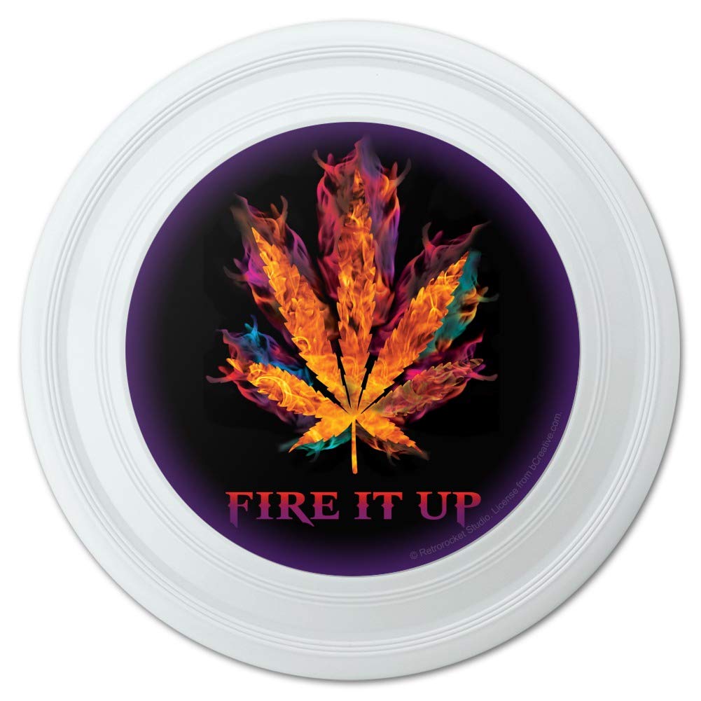 GRAPHICS & MORE Fire it Up Marijuana Pot Leaf Flames Novelty 9