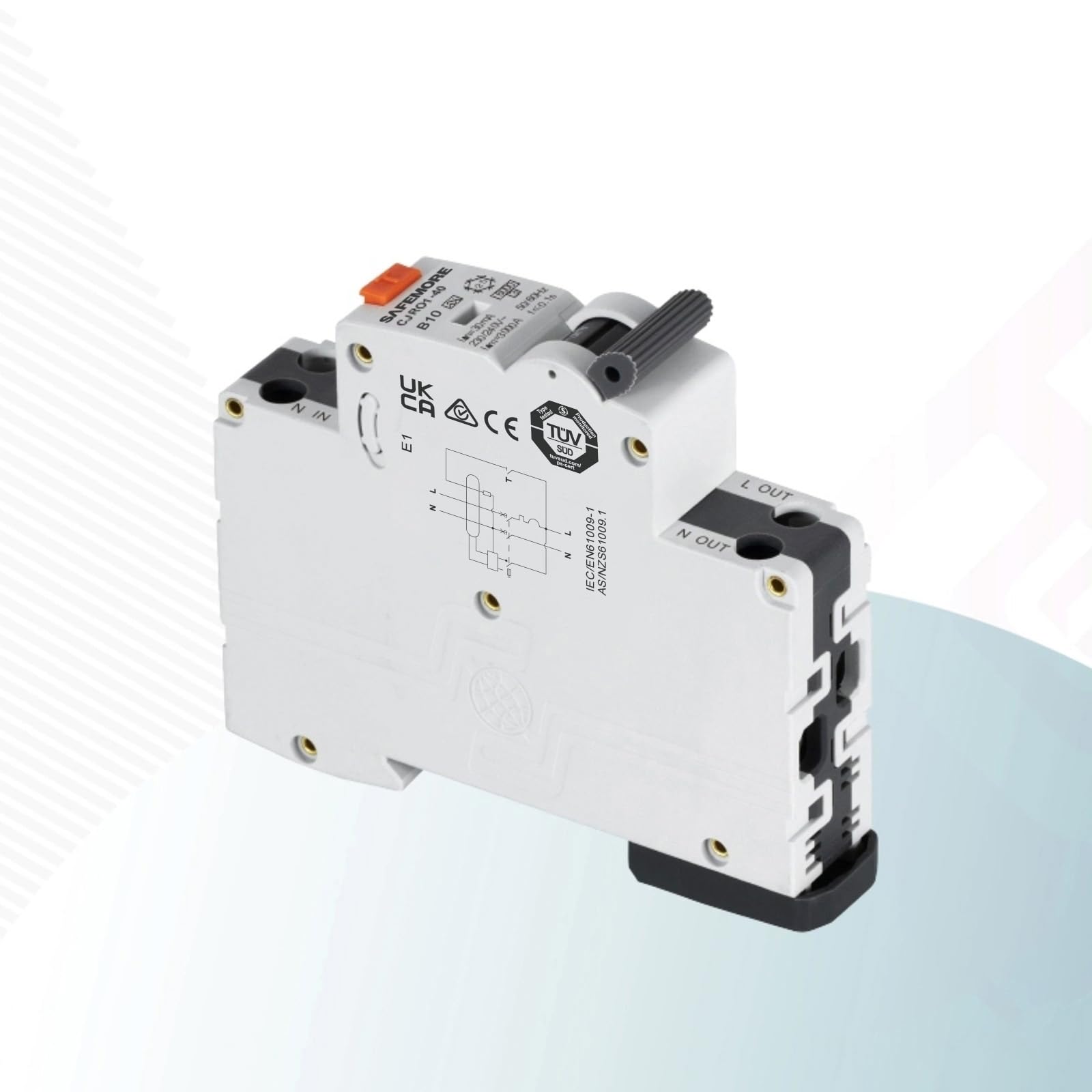 FI/LS-Schalter 10A 30mA 1P+N Typ A - RCBO Bidirektionaler Fehlerstromschutzschalter mit 6kA Schaltvermögen, B10 Kurve B, TÜV-Zertifizierung - DIN-Hutschiene, Grau