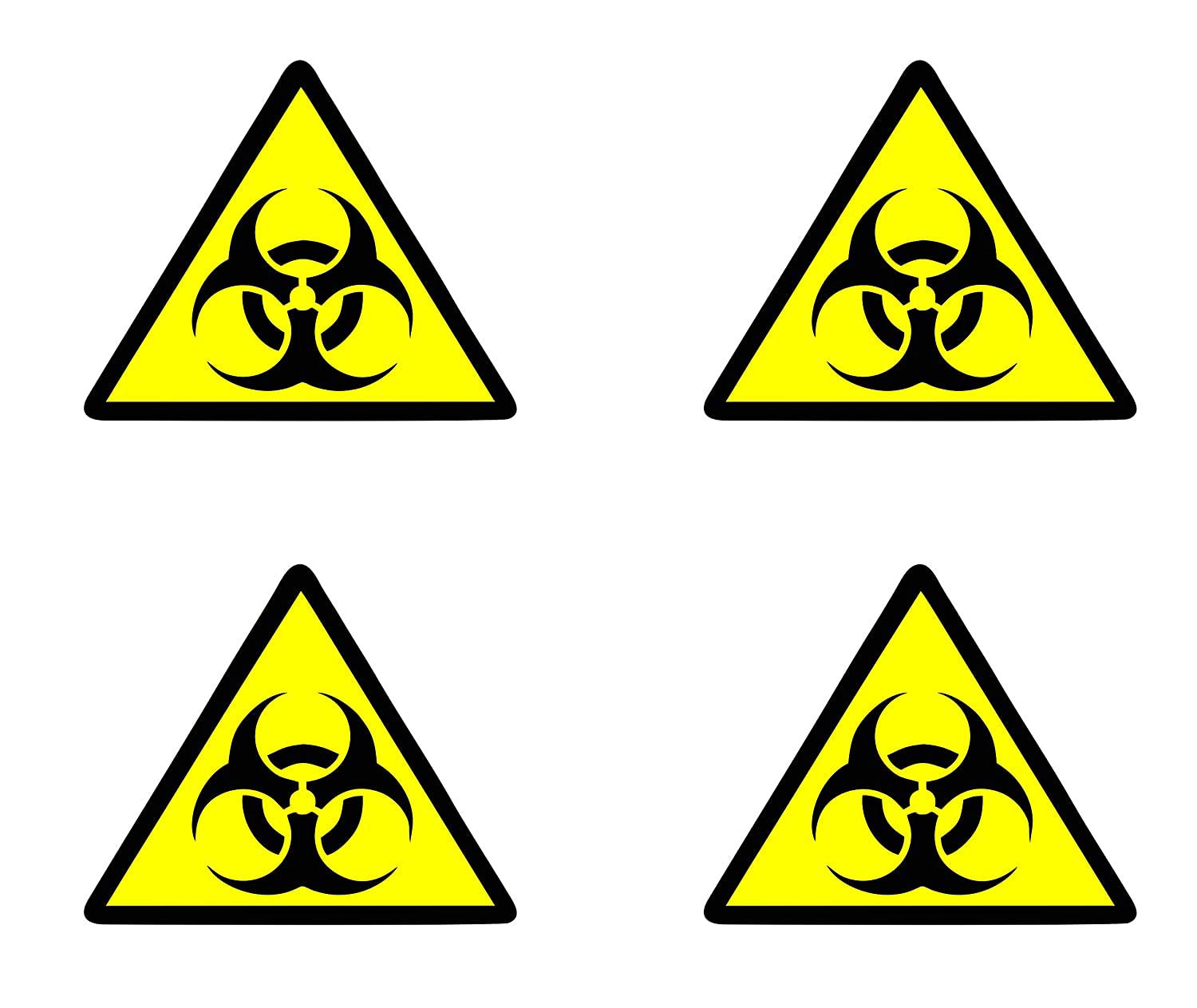 SIGNOOGLE Biohazard Sign Small Printing Biohazard Stickers Pack of 4