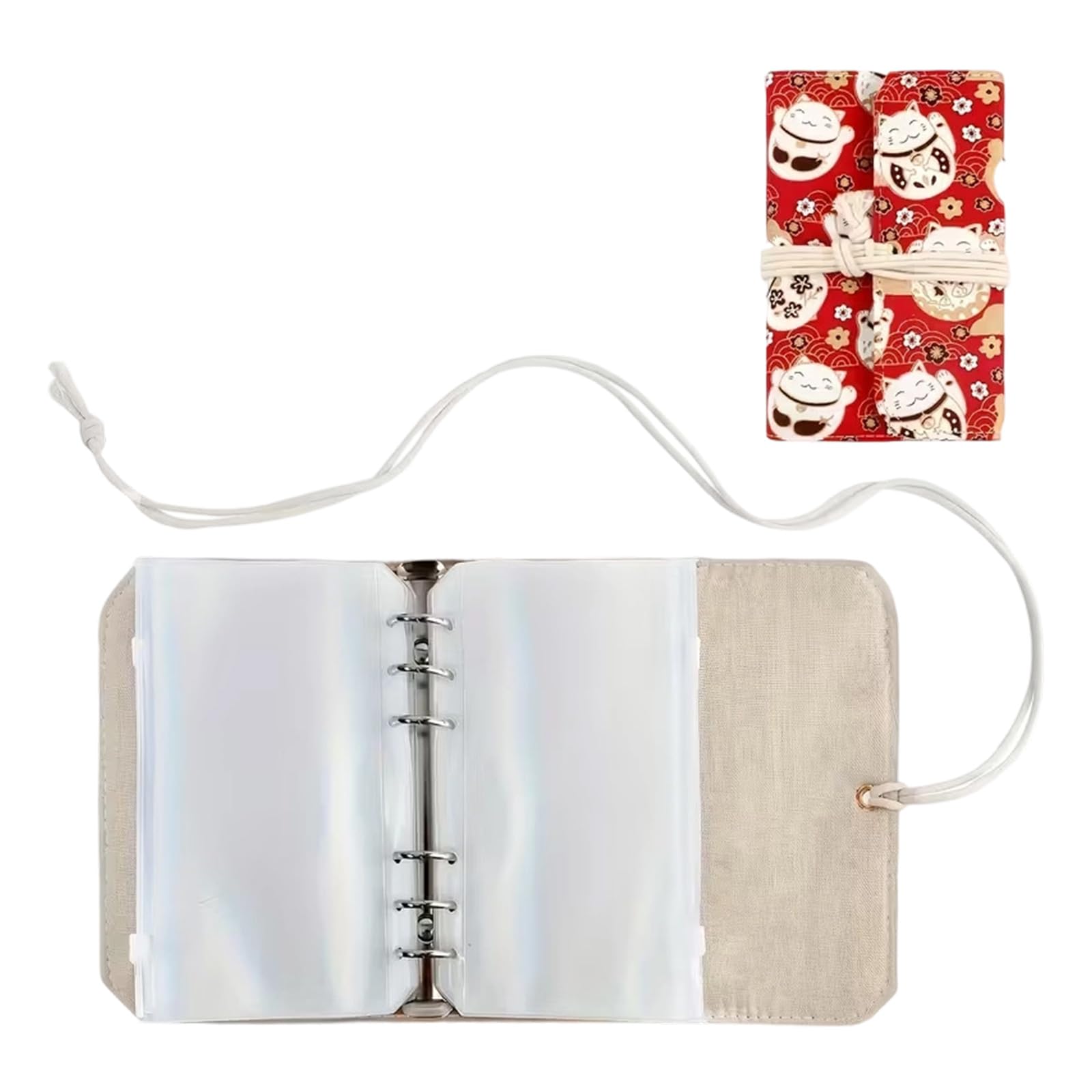 Maxtonser Circular Needle Organiser Bag with 12Pcs Removable Zippered PVC Binder Pocket Portable Knitting Needle Case For Sewing