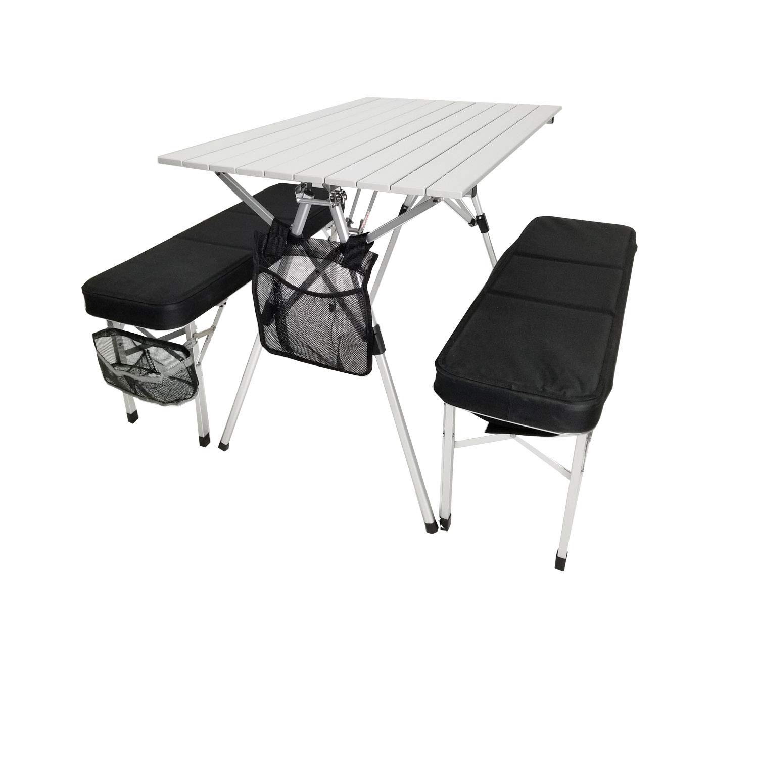 Tuscany Pro Raptor II Compact Table & Bench Set - Heavy Duty, Lightweight, Suitcase Style Design Made of Military Grade Aluminum