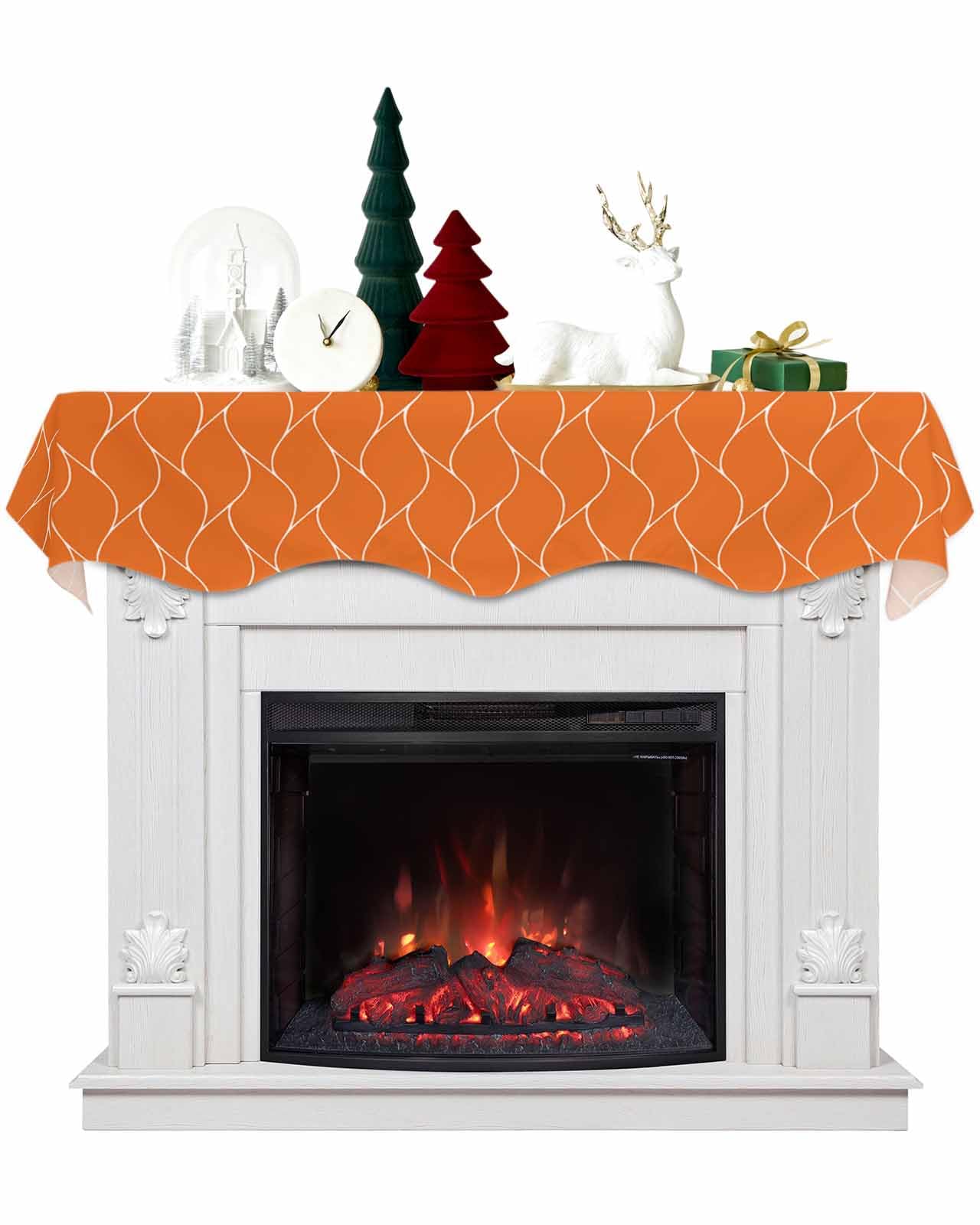 Thanksgiving & Fall Mantel Scarf – Striped Fireplace Decor | 70x17 Inch Polyester Runner