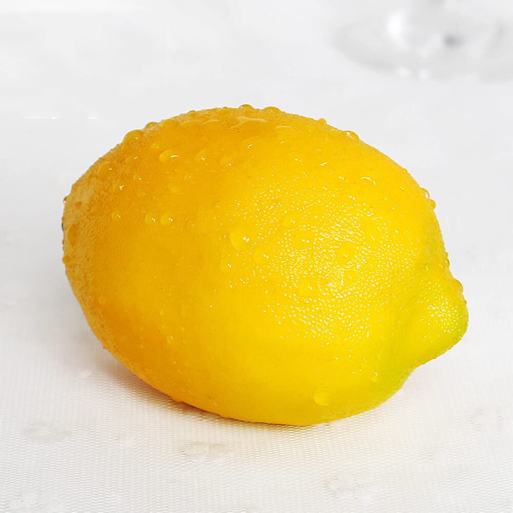 Generic Artificial Fake Yellow Lemon Food Fruit Simulation Fruits Model Great Kitchen Party Decor Lifelike for Decoration Kitchen Home Display Prop 6 Pcs, Silver