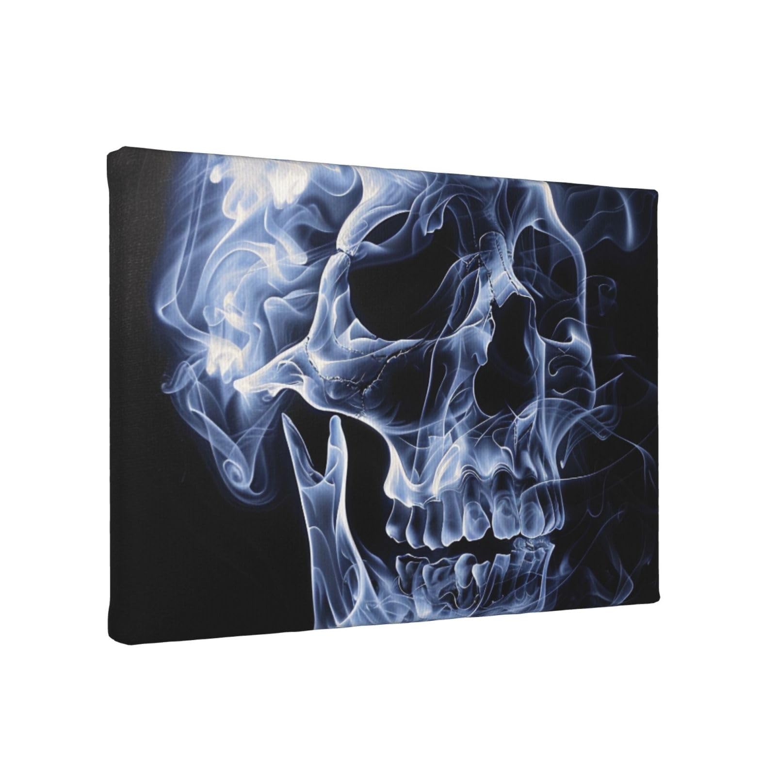YKLJG Skull Printed Wall Art Canvas Painting 30x20 CM Wooden Framed Picture Painting Artwork Prints for Bedroom Kitchen Home Office Decor