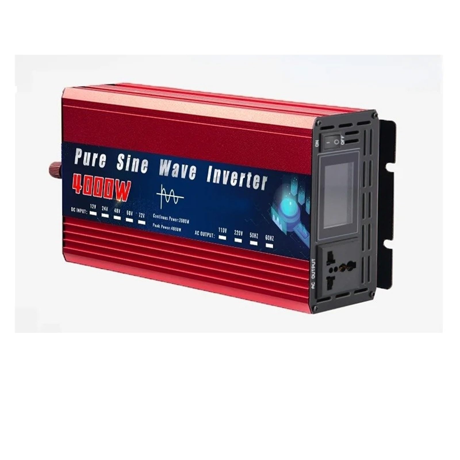 Inversor Corriente Convertidor Voltaje Portátil CC A CA 50 Hz/60 Hz para Coche Inversor Solar Onda Sinusoidal Pura 12 V 220 V 110 V 2000 W 4000 W 5000 W Convertidor(12V,220V 60HZ,4000W)