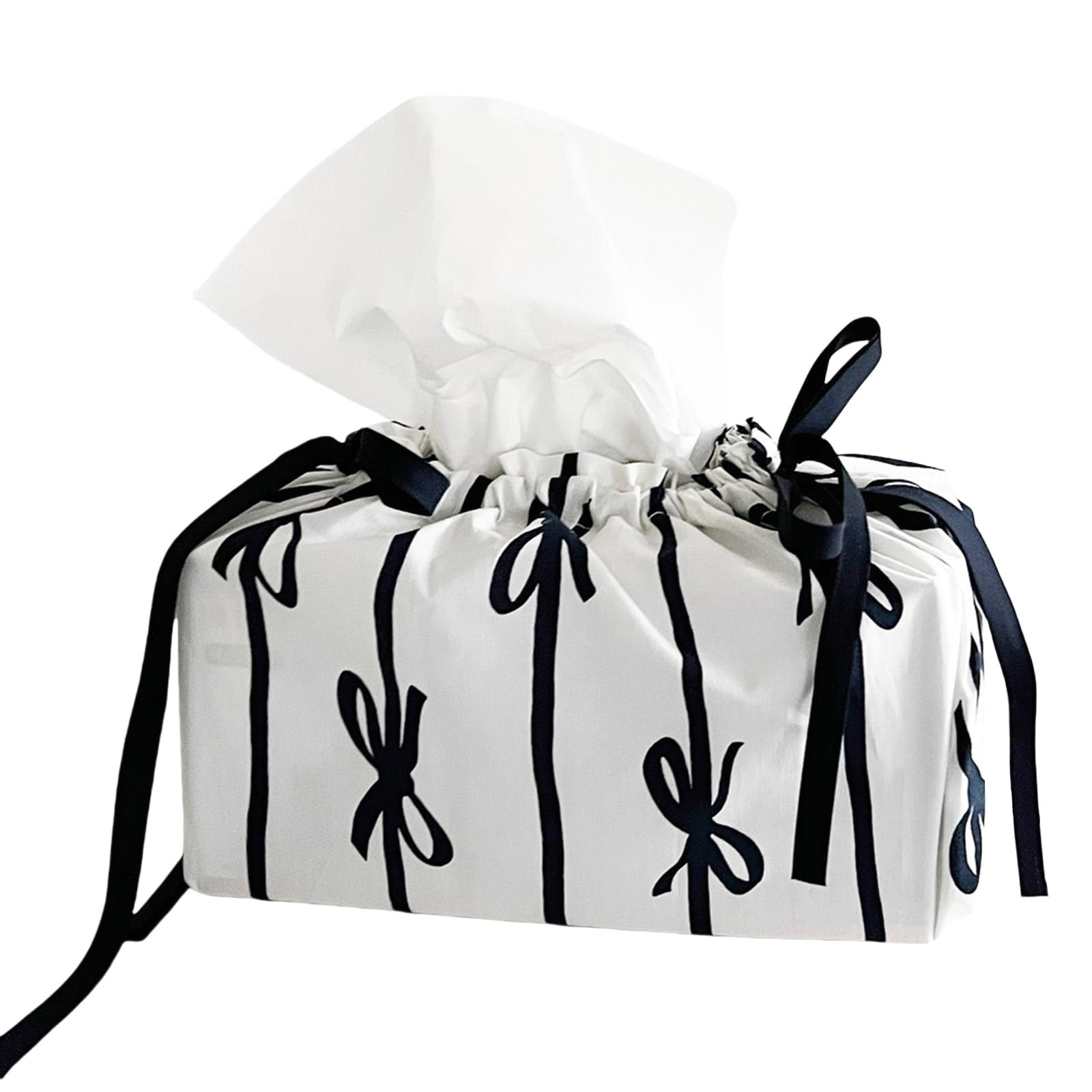 Mekalero Multipurpose Bowknot Tissue Storage Case Sturdy Cotton Covers Accessory for Home and Use Decoration Organizers Bowknot Decorative Tissue Covers