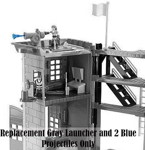 Miniatura 4 de Piezas de repuesto para Rescue Heroes Firehouse  Fisher-Price Rescue Heroes Fire House Playset CDD69  Lanzador gris de repuesto y 2 proyectiles