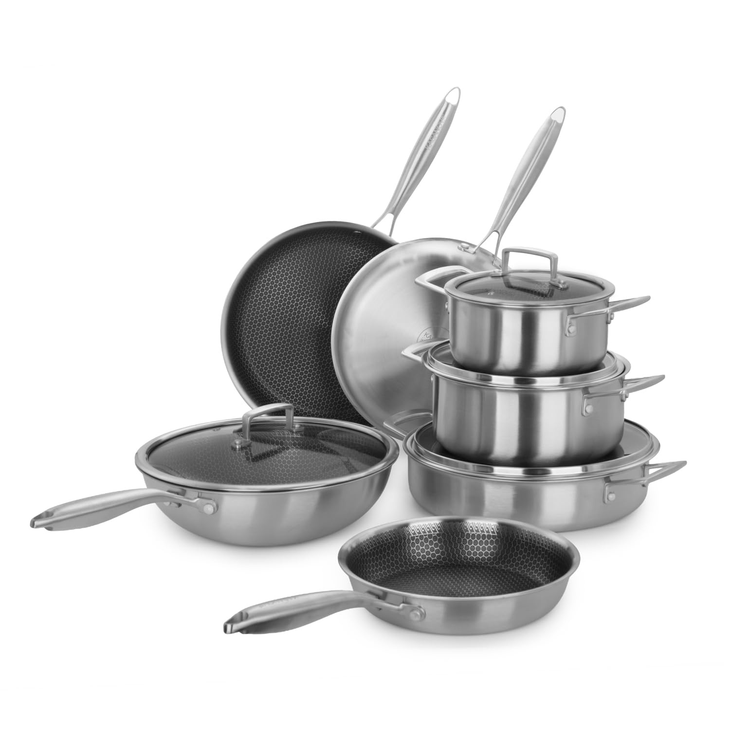 Batteria pentole 11 pezzi Chef Tri - Ply acciaio