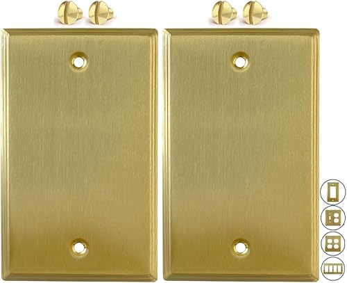 Miniatura 10 de Placa de pared para interruptor de triple luz dorada moderna de metal dorado o cubierta de enchufe, placa de pared para receptáculo, cubiertas