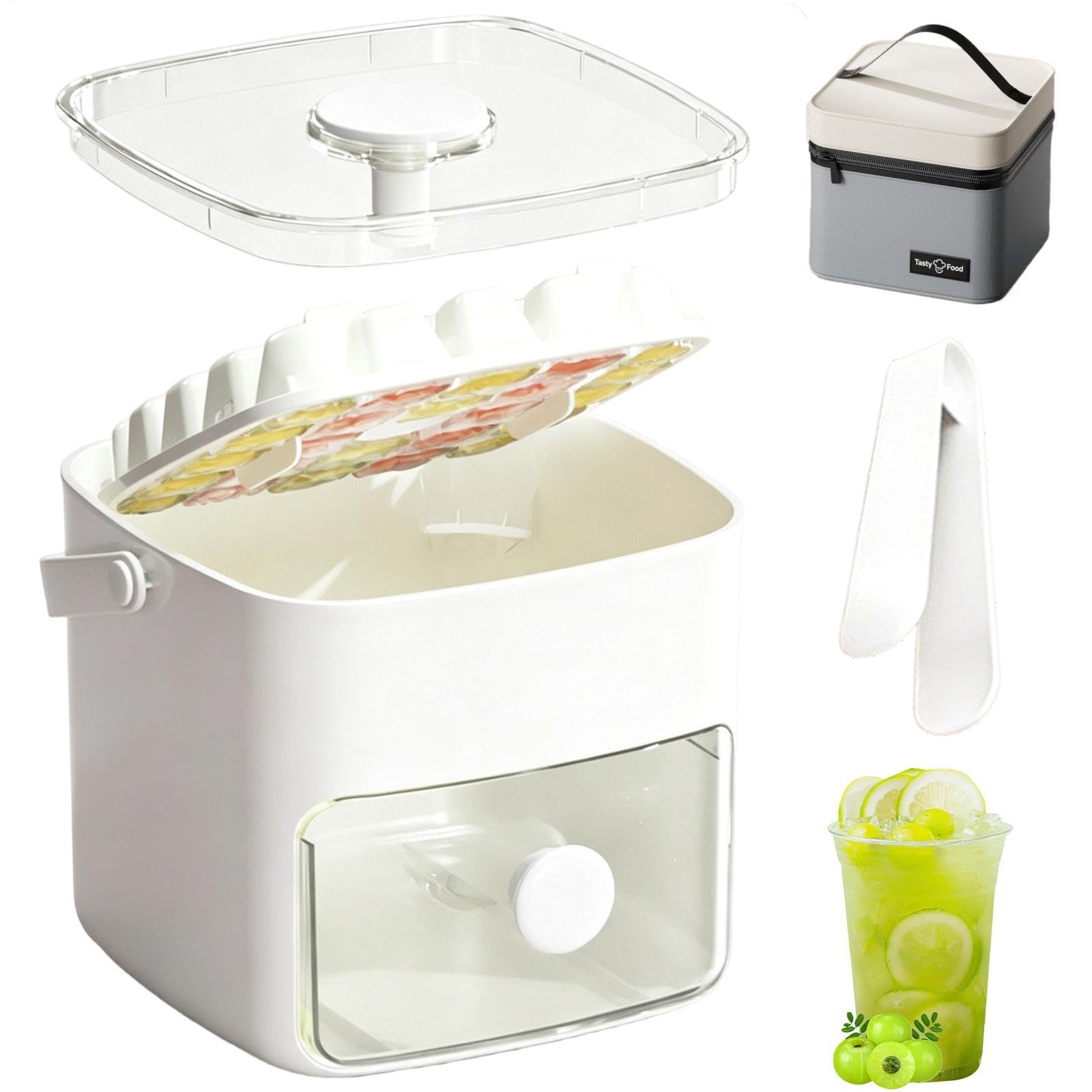 Bac à glaçons, boîte portable à 48 cubes à double étage | Moules à glaçons et plateaux pour boissons, whisky, cocktail, café, bricolage, congélateur