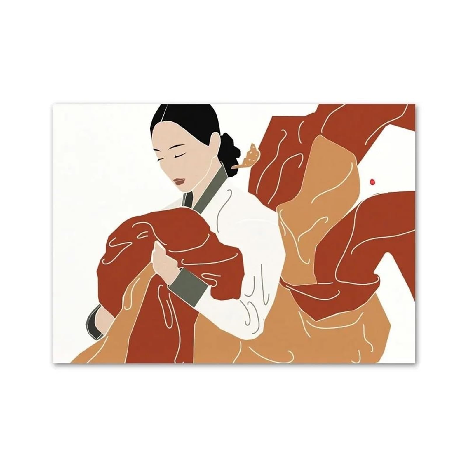 Byambd Girls M Aesthetic Pictures Korean Style Boho Hanbok Asian Wall Art Aesthetics Print Canvas Painting Posters For Living Roo Modern Home Decor(,50X70cm)