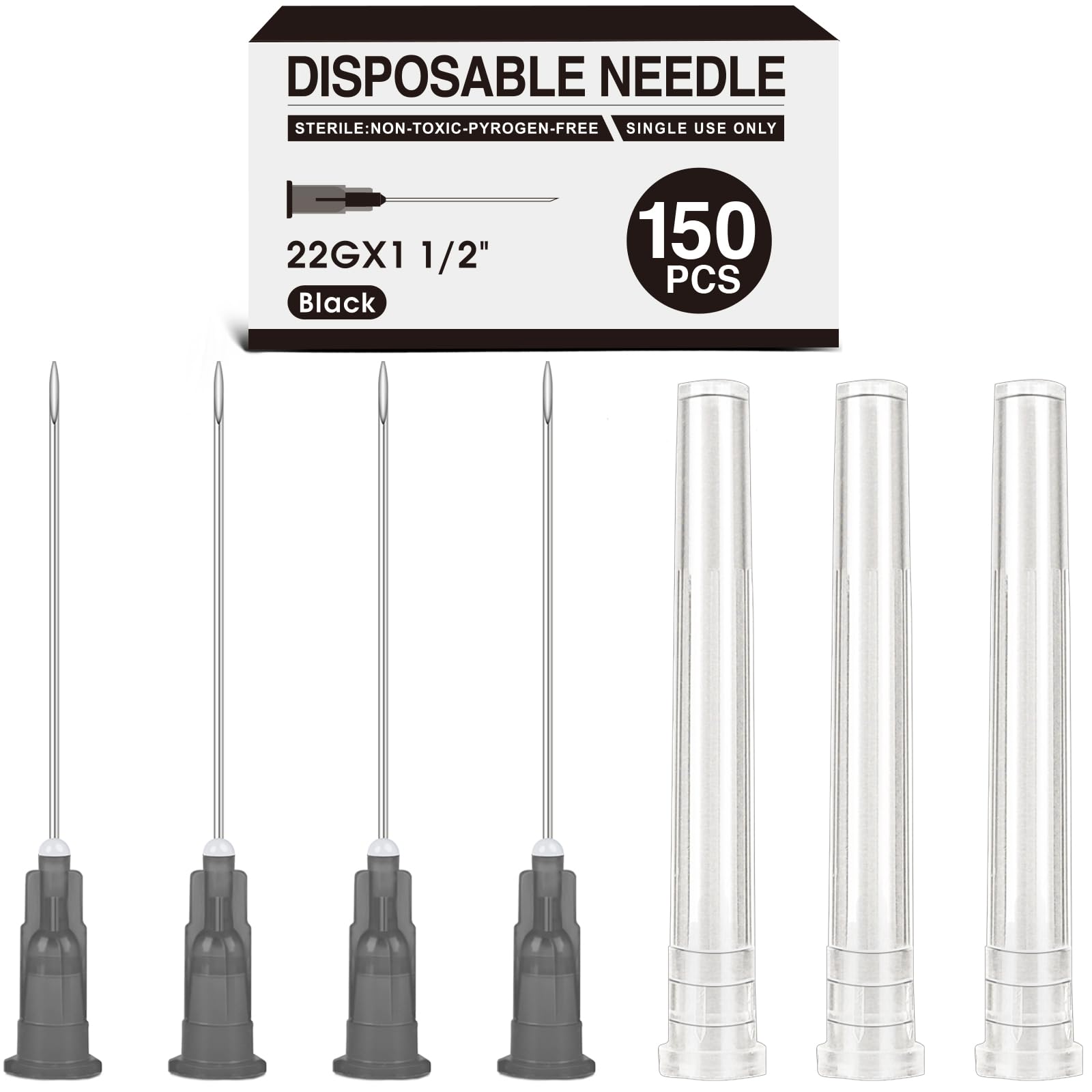 Photo 1 of 150 Pack 22 Ga 1.5 Inch Luer Lock, Lab Accessories, Industrial Dispensing Accessories, Individually Packaged