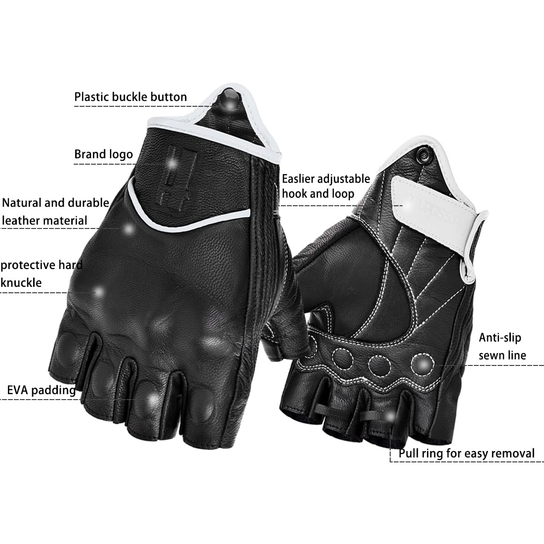 Harssidanzar Guanti da moto touchscreen da uomo in pelle di capra GM037EU
