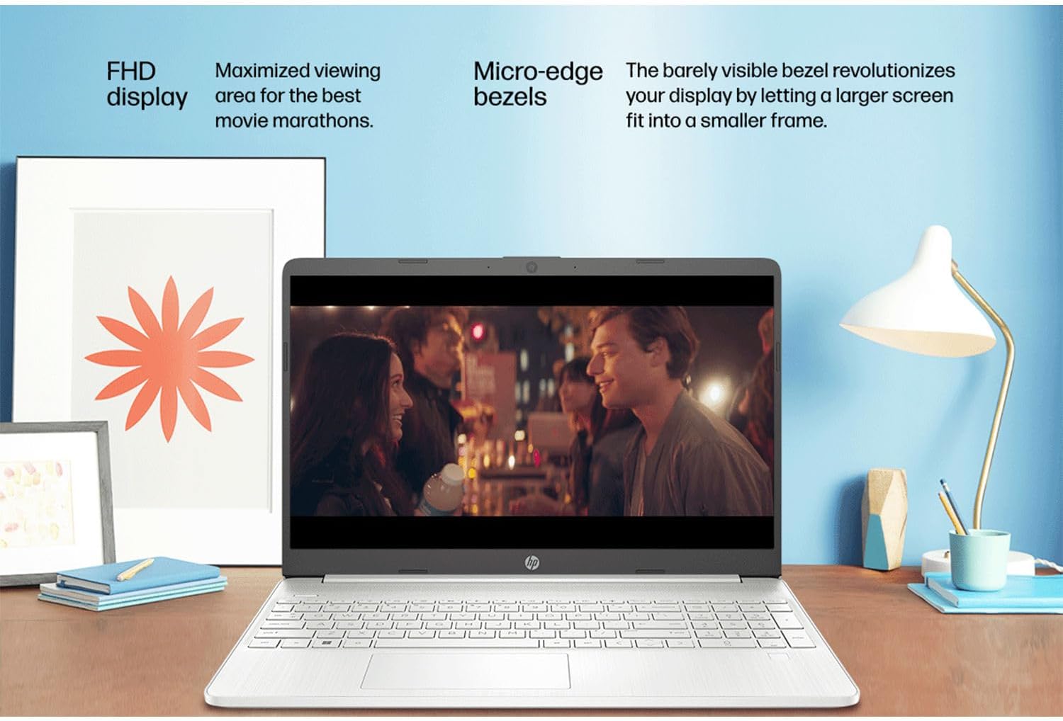 HP 15.6" FHD Laptop with Fingerprint Reader • Intel Core i3-1215U • 256GB PCIe SSD • Fast Charge • 7.5H Battery • HDMI • Wi-Fi 6 • Win 11 • for Multitasking Work & Study