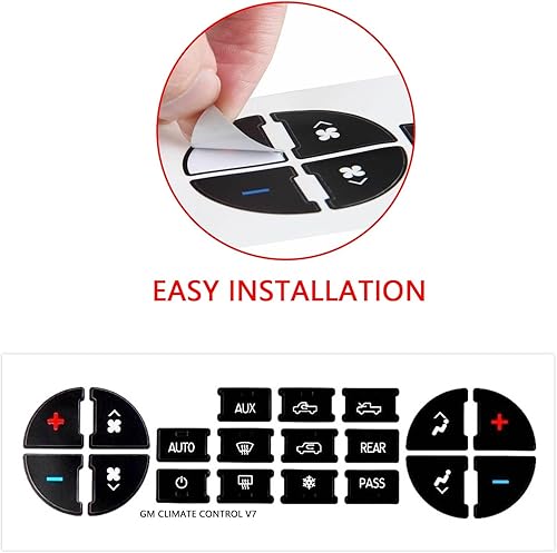 Miniatura 6 de Xotic Tech 2 Packs Car AC Dash Button Sticker Repair Kit Radio AC Control Button Decal Compatible with Chevy Silverado Suburban Tahoe Traverse or