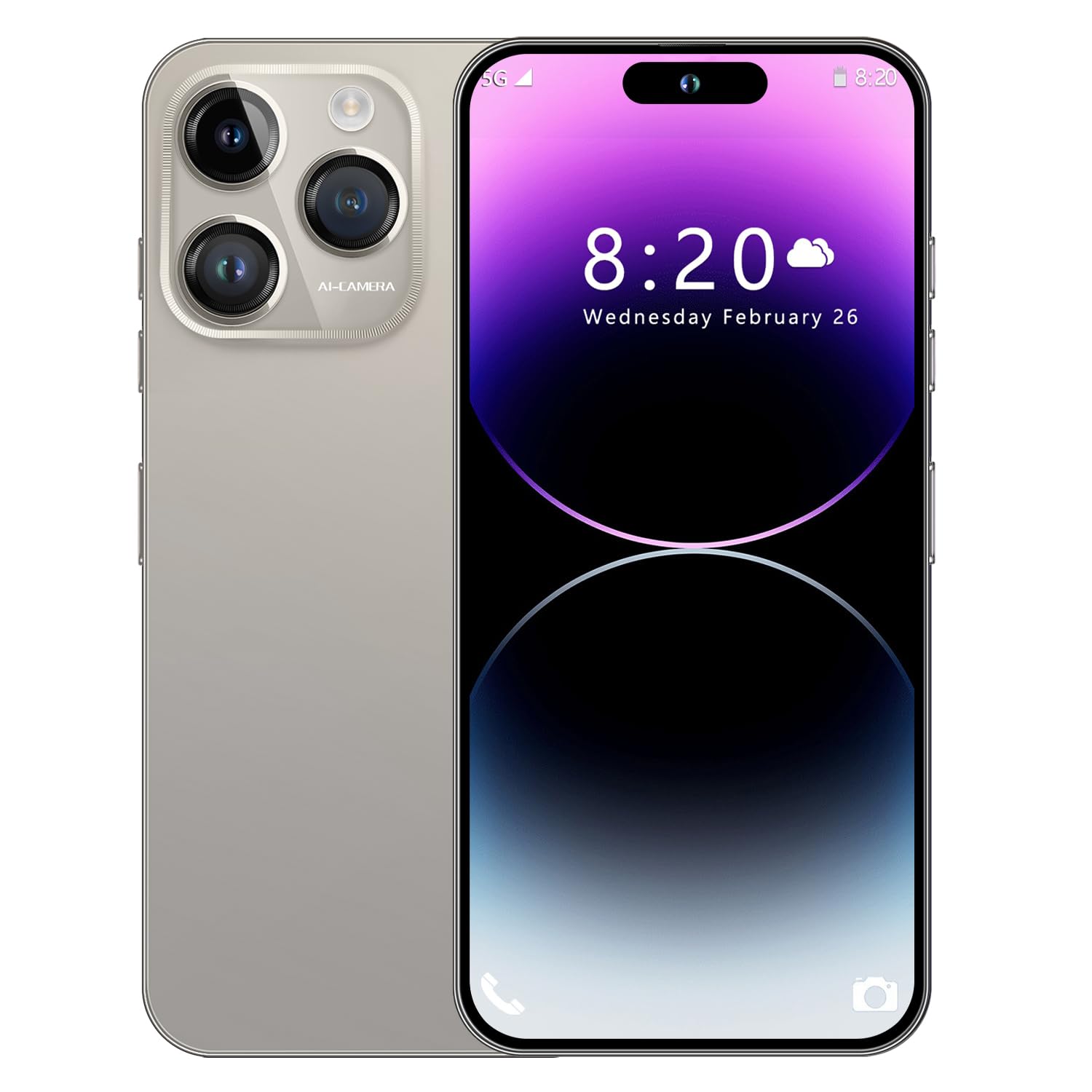 14PROMA X 5G Unlocked Smartphone,12GB+512GB, for Android 13, 6.8" FHD Unlocked Cell Phone, 6800mAh, Battery Fast Charging,48MP+108MP Dual Camera/Dual SIM/Face ID 5G Phone (Gray)