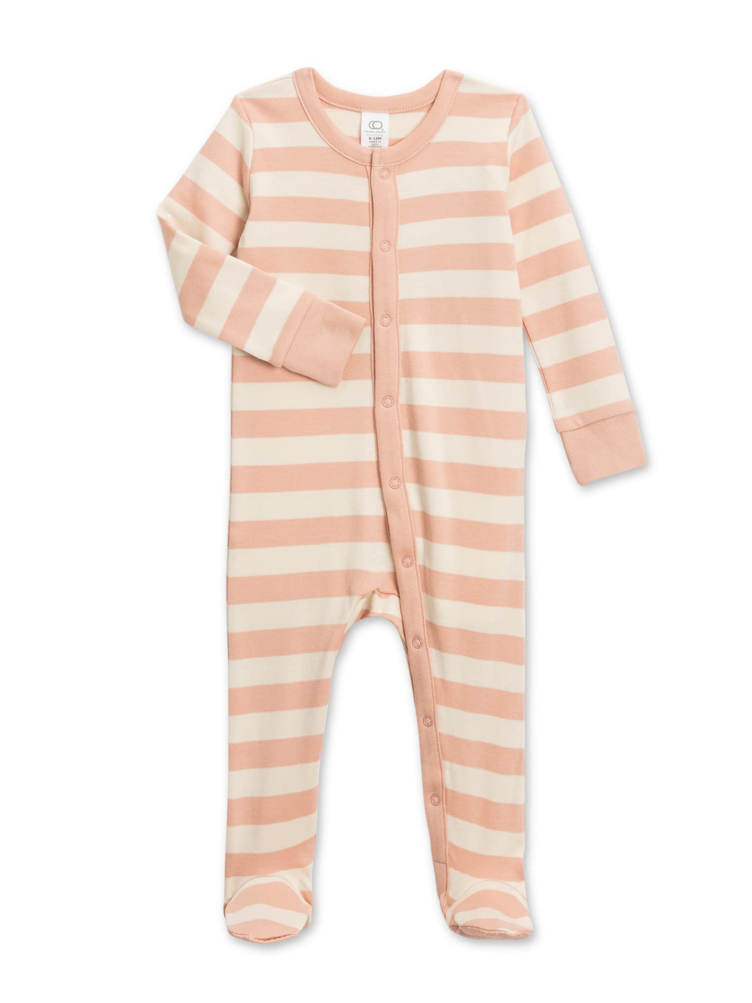 Baby Organic Cotton Skylar Footed Sleeper - Ely Stripe/Blush - Newborn